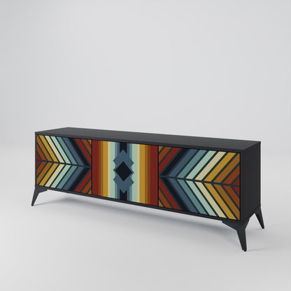 INDIGENOUS ZIGZAG Třídveřový TV stolek