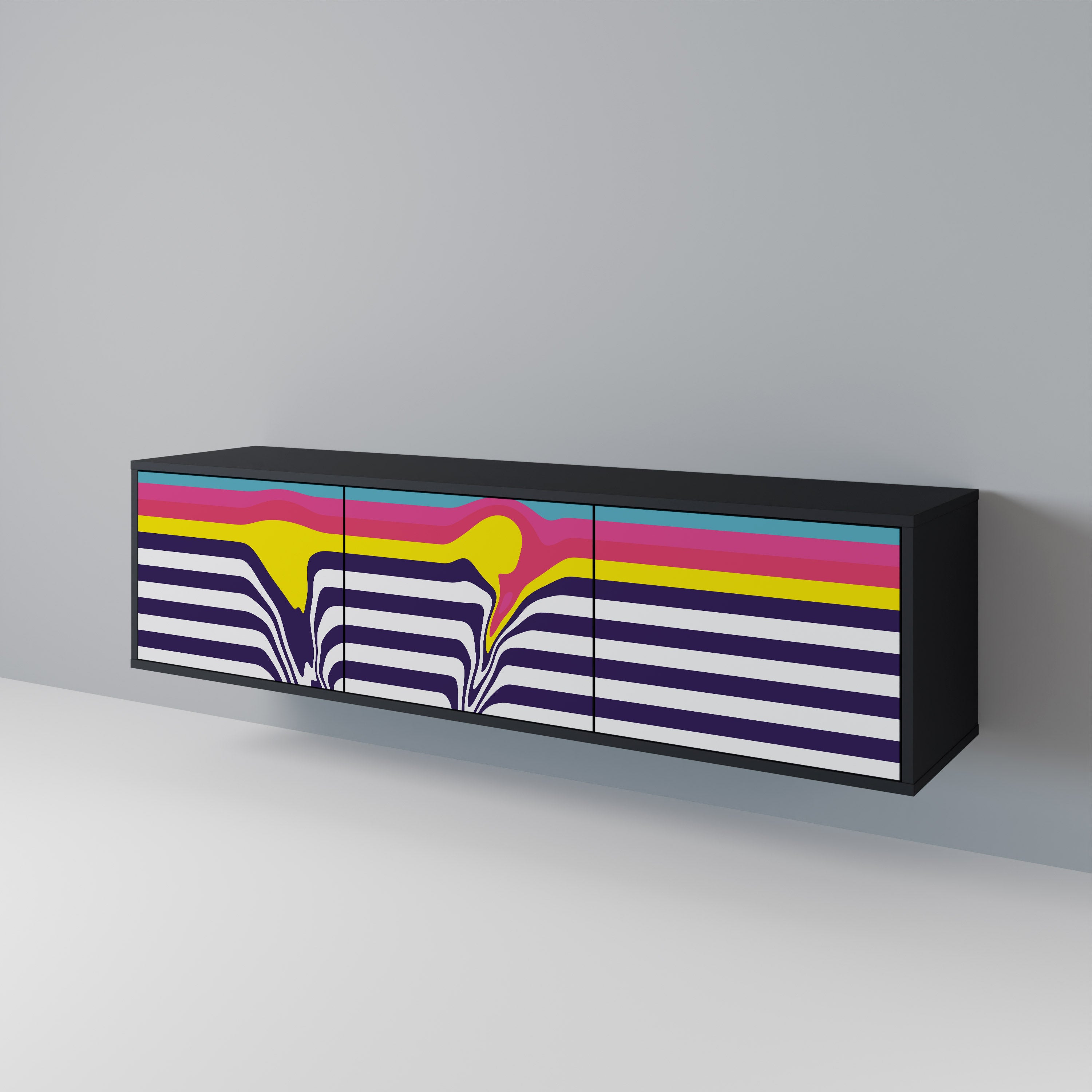 COLORFUL DIVERSION Třídveřový TV stolek