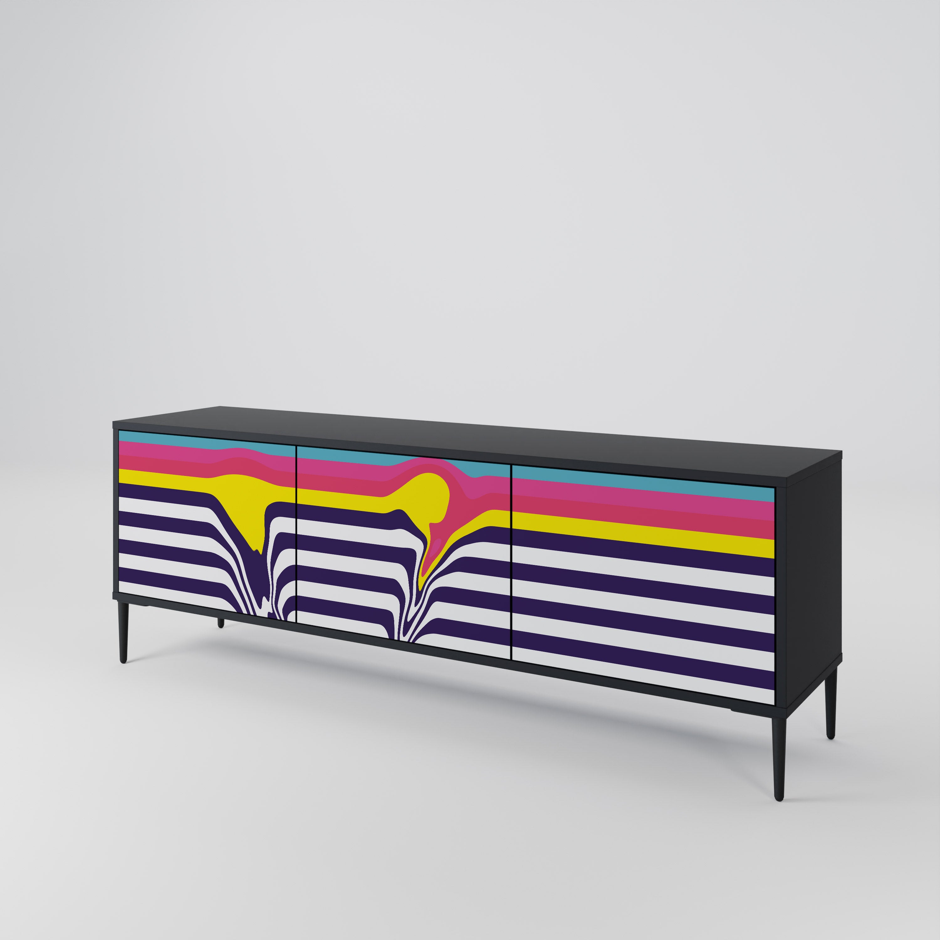 COLORFUL DIVERSION Třídveřový TV stolek