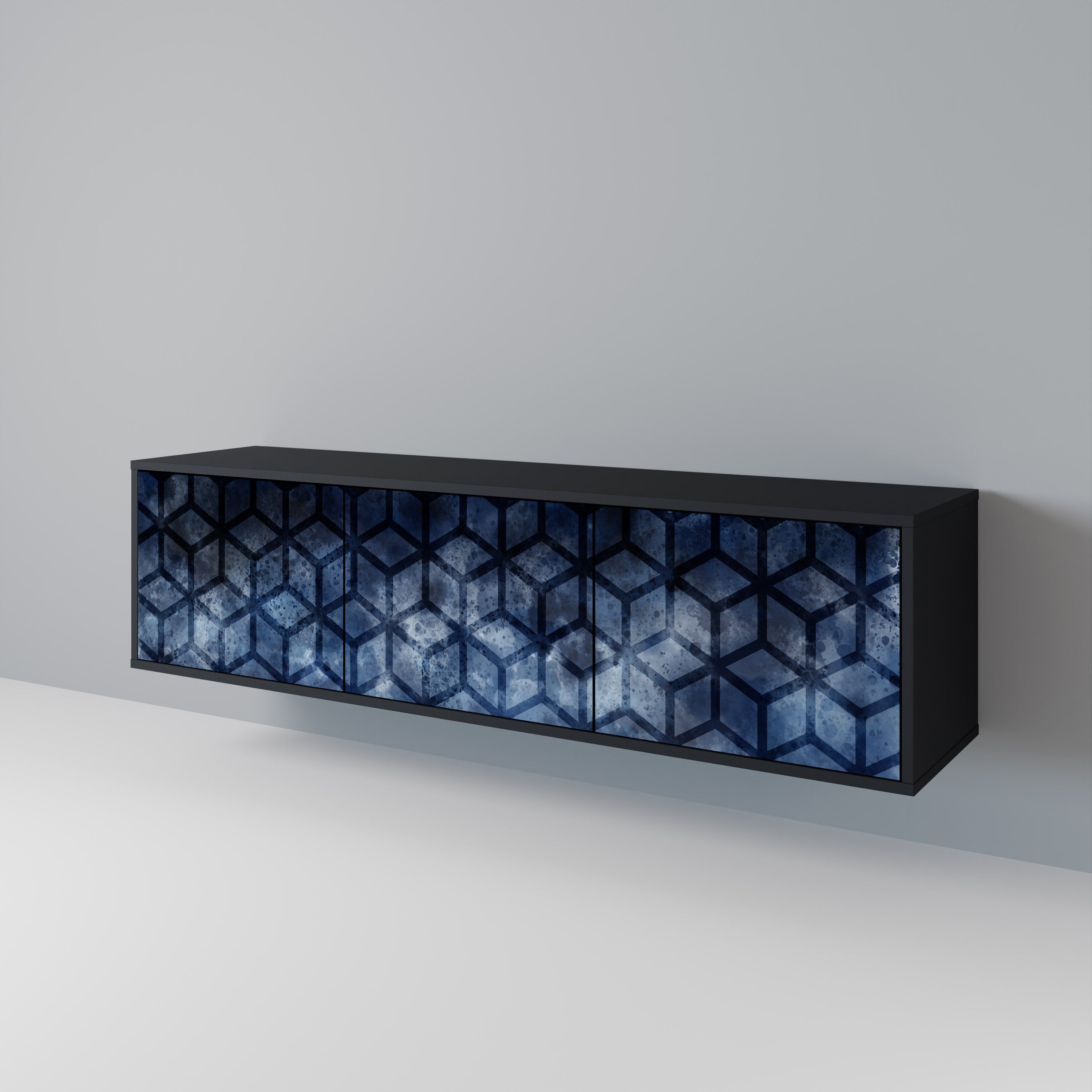 CUBIC MIST Třídveřový TV stolek