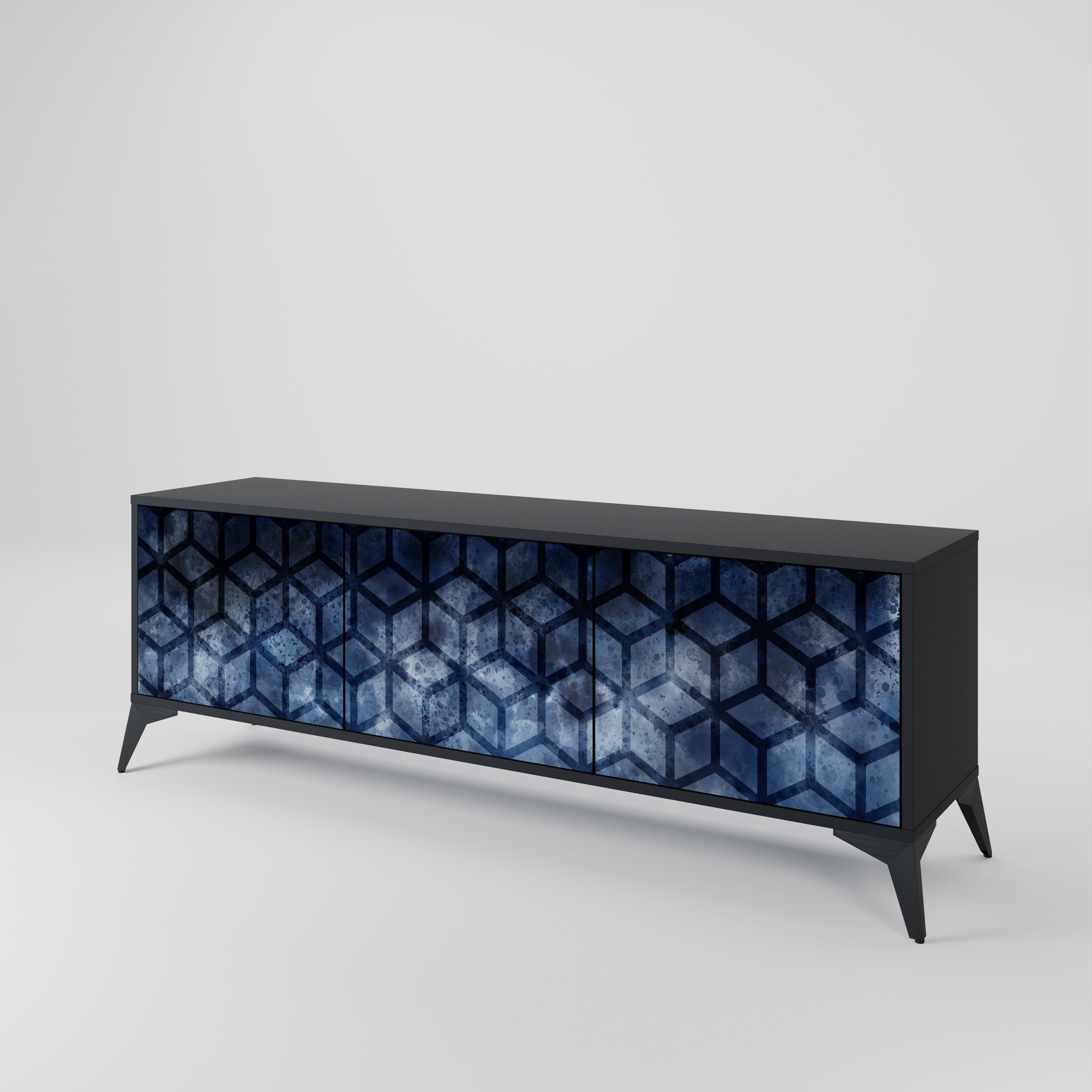 CUBIC MIST Třídveřový TV stolek