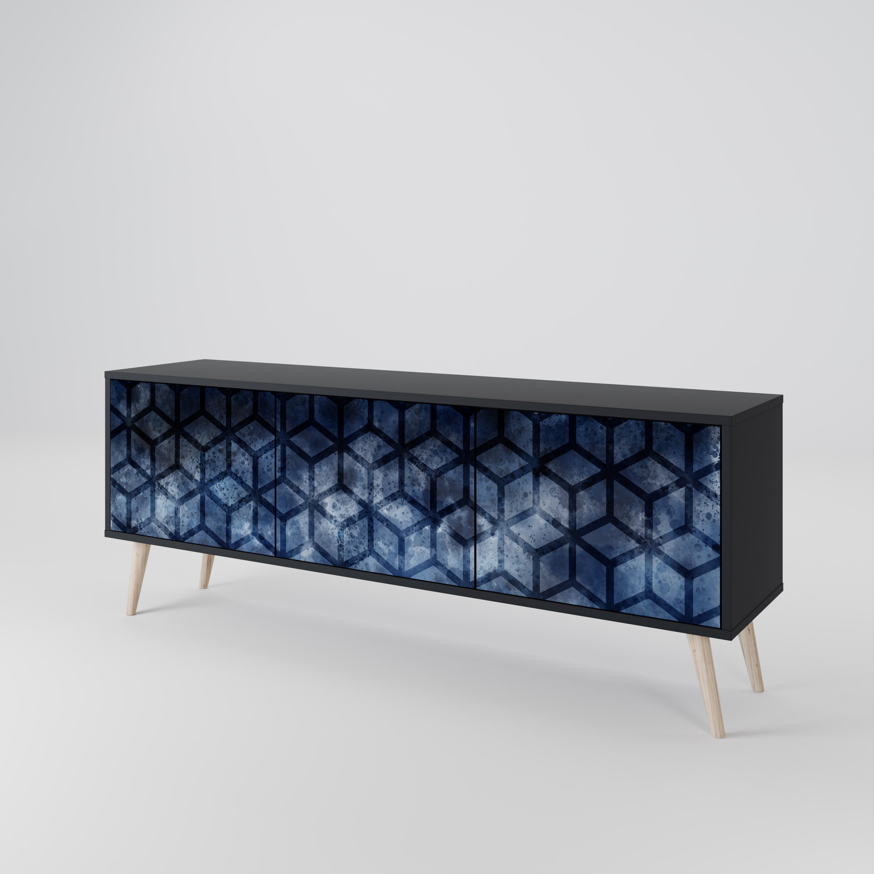 CUBIC MIST Třídveřový TV stolek