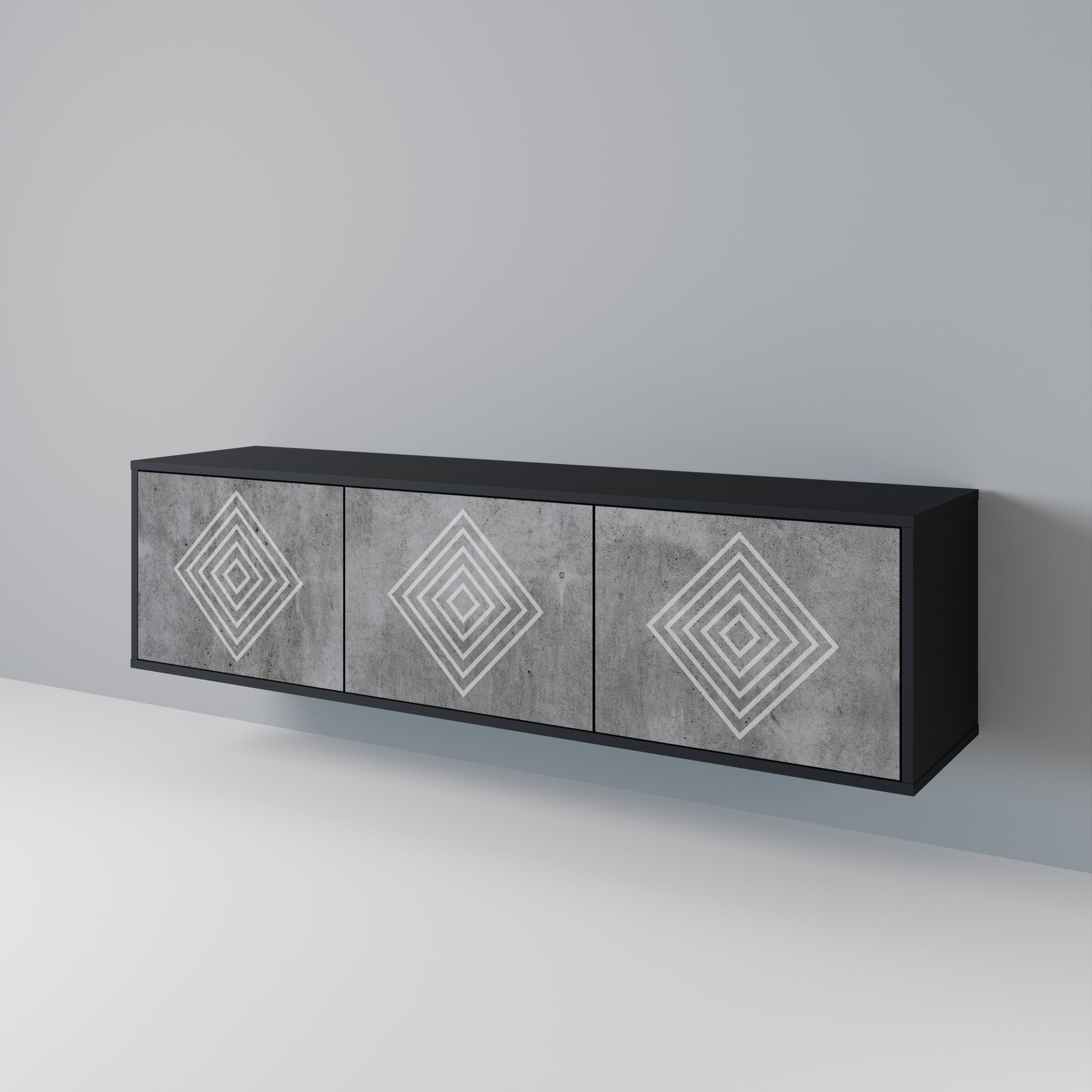 POLYGONAL ARTISTRY Třídveřový TV stolek