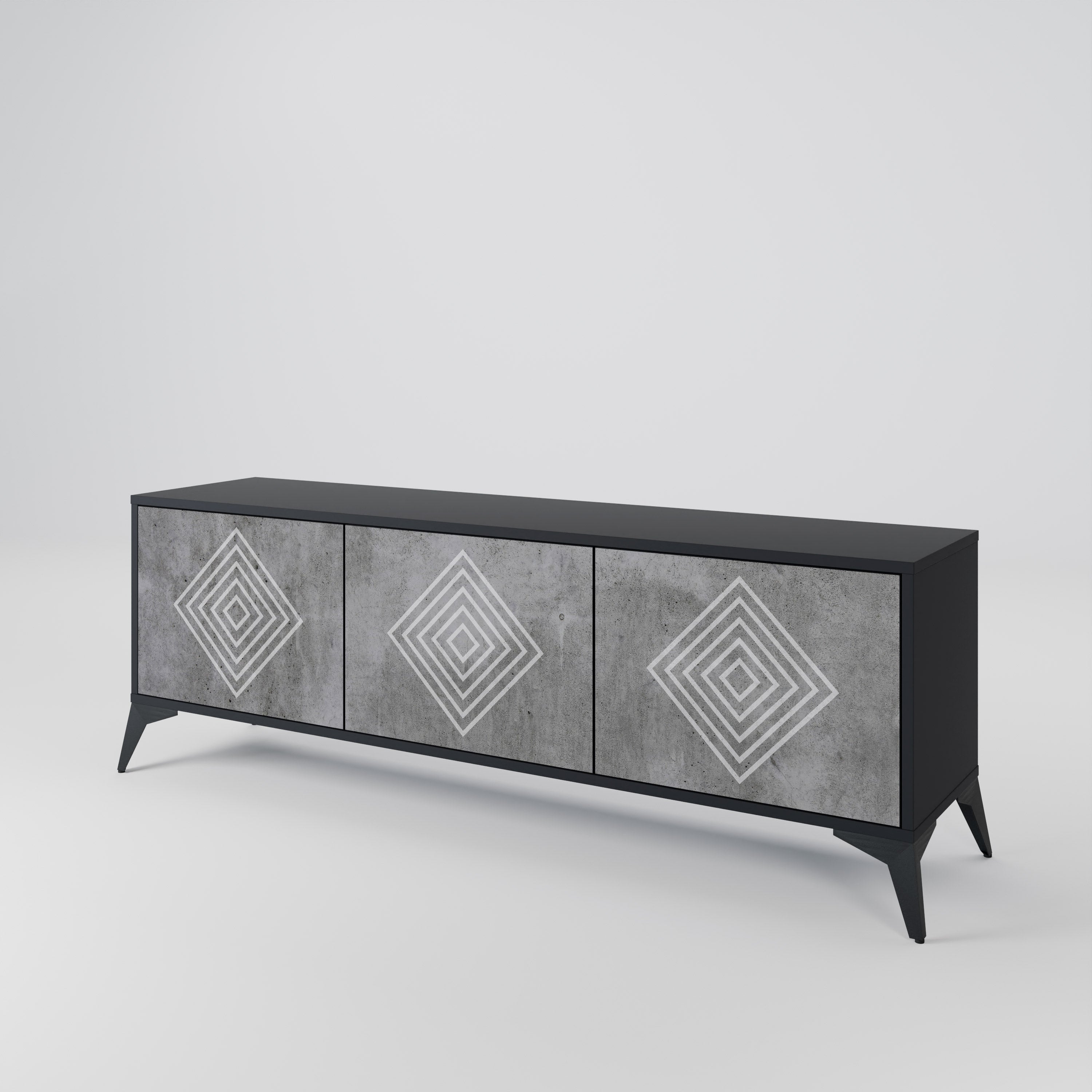 POLYGONAL ARTISTRY Třídveřový TV stolek