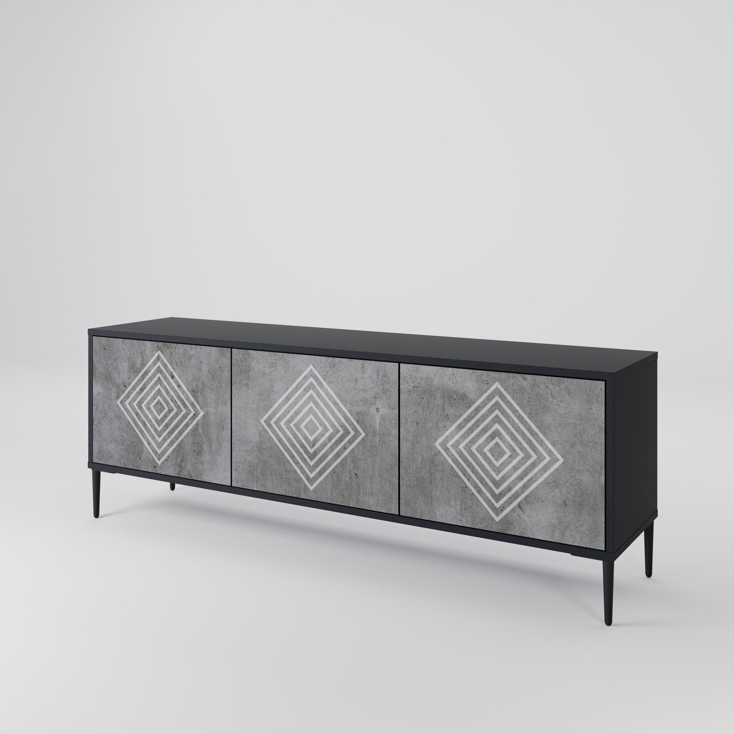 POLYGONAL ARTISTRY Třídveřový TV stolek