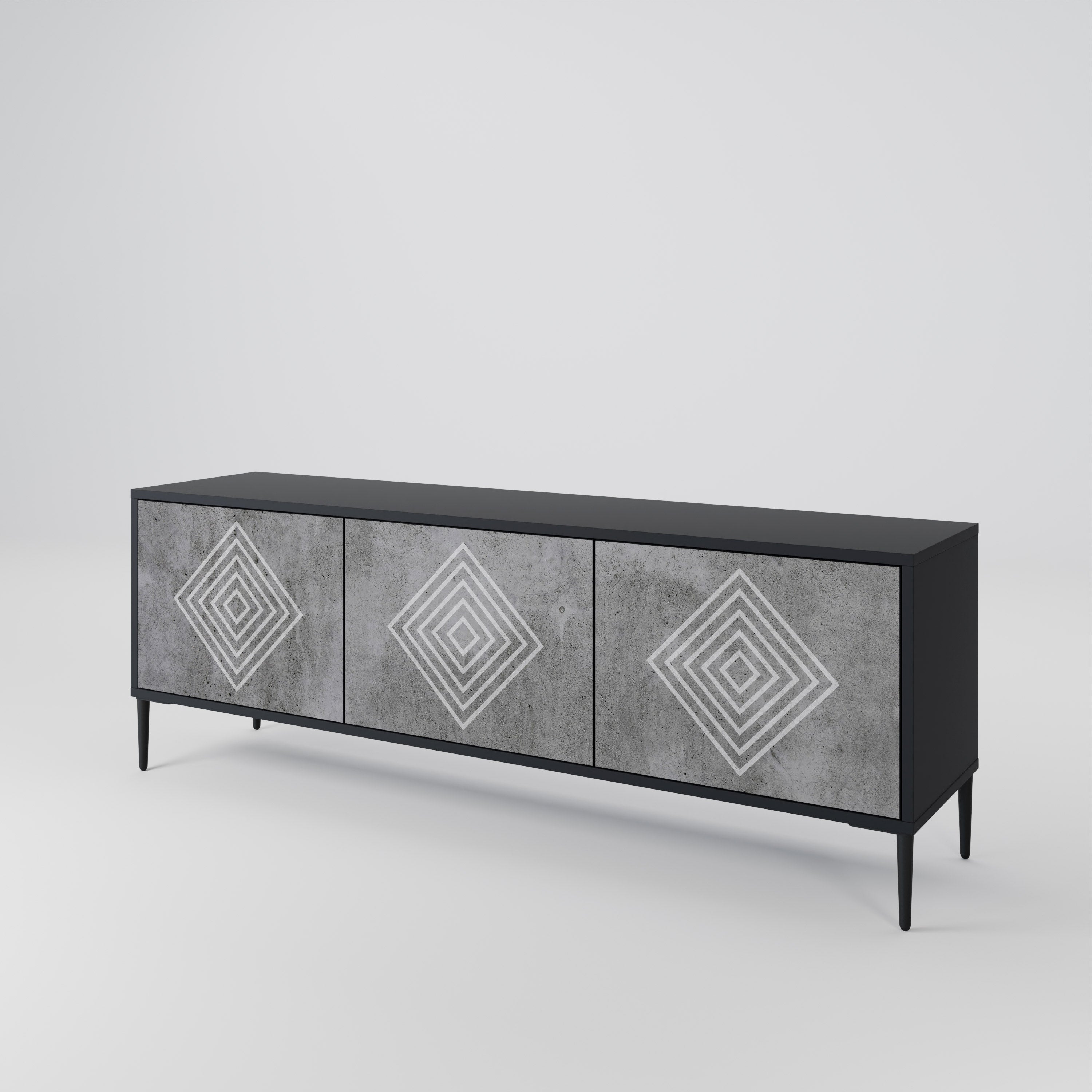 POLYGONAL ARTISTRY Třídveřový TV stolek