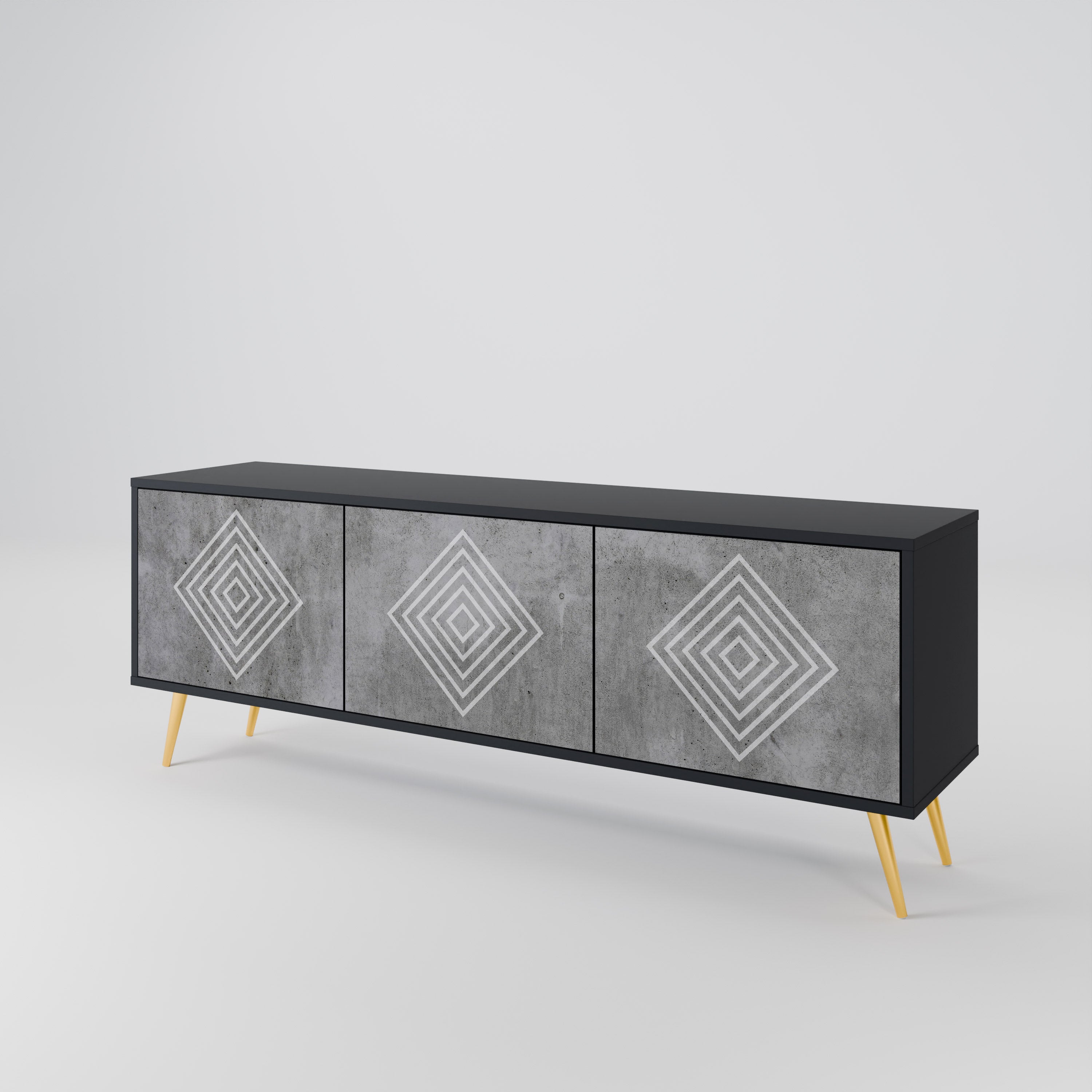 POLYGONAL ARTISTRY Třídveřový TV stolek