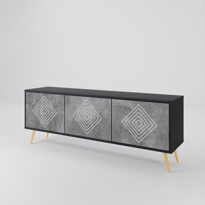 POLYGONAL ARTISTRY Třídveřový TV stolek