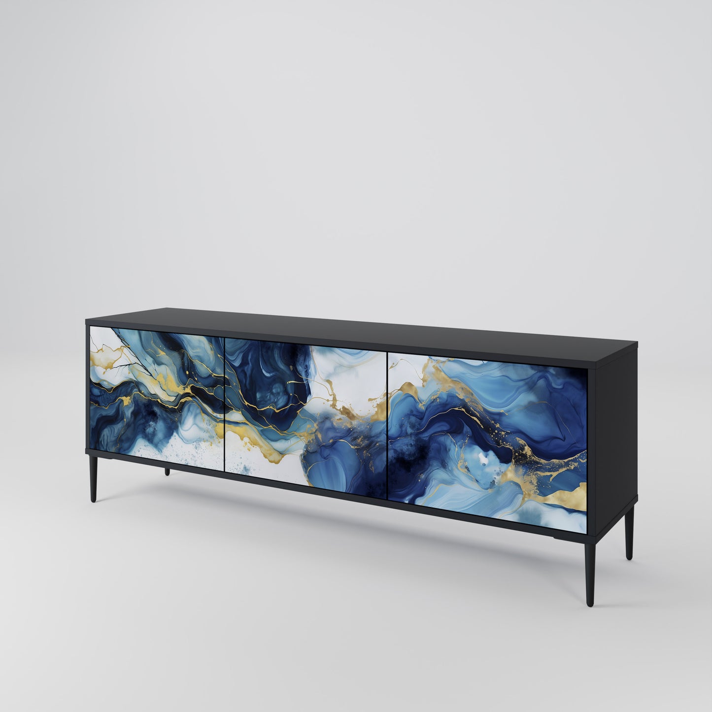 INKY MARBLE Třídveřový TV stolek