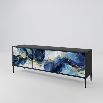 INKY MARBLE Třídveřový TV stolek