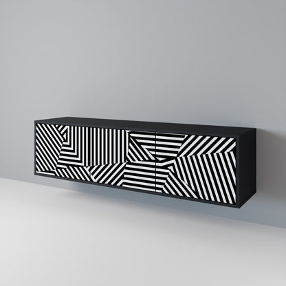 ILLUSIONARY LATTICE Třídveřový TV stolek