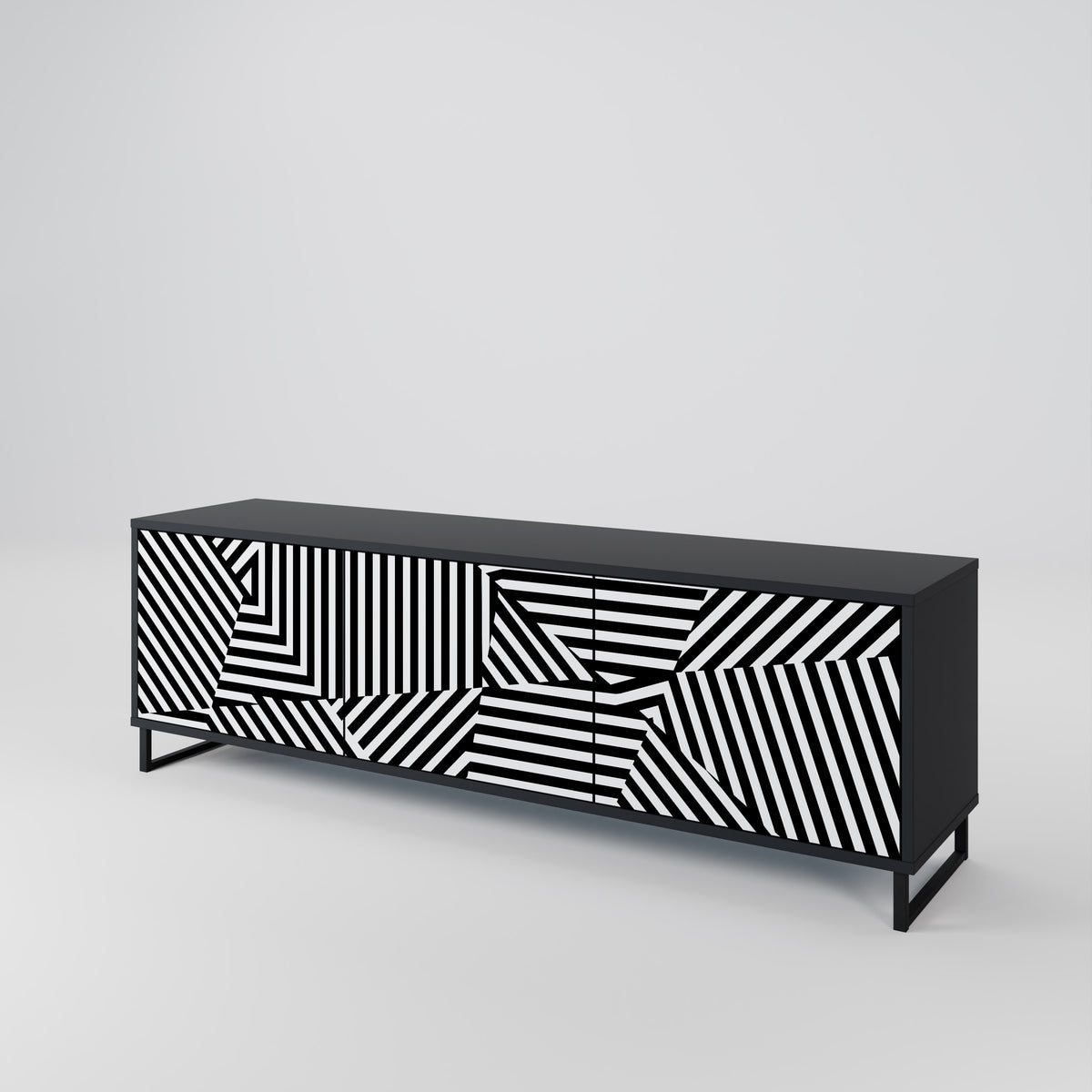 ILLUSIONARY LATTICE Třídveřový TV stolek
