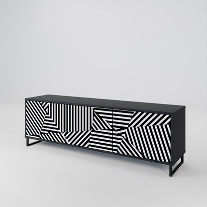 ILLUSIONARY LATTICE Třídveřový TV stolek