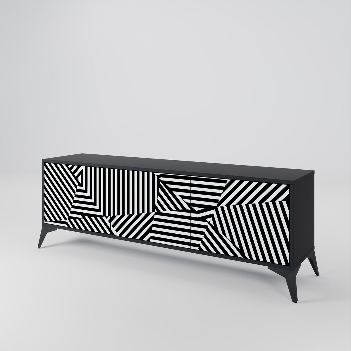 ILLUSIONARY LATTICE Třídveřový TV stolek