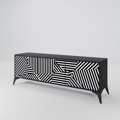 ILLUSIONARY LATTICE Třídveřový TV stolek