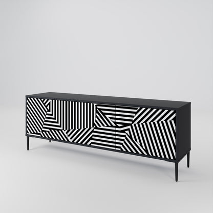 ILLUSIONARY LATTICE Třídveřový TV stolek