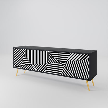 ILLUSIONARY LATTICE Třídveřový TV stolek