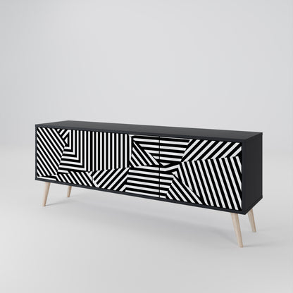 ILLUSIONARY LATTICE Třídveřový TV stolek