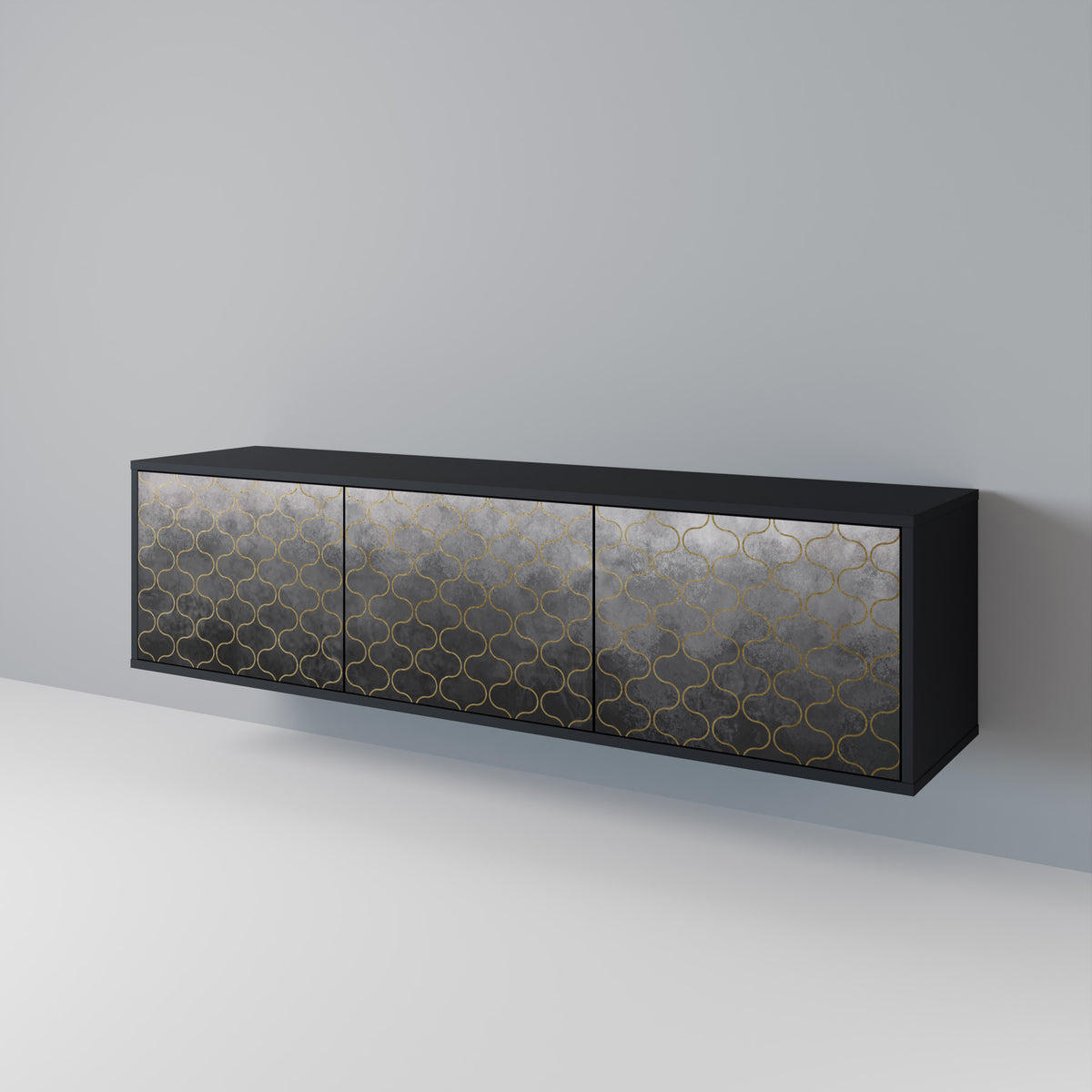 TESSELATED GRAYISH Třídveřový TV stolek