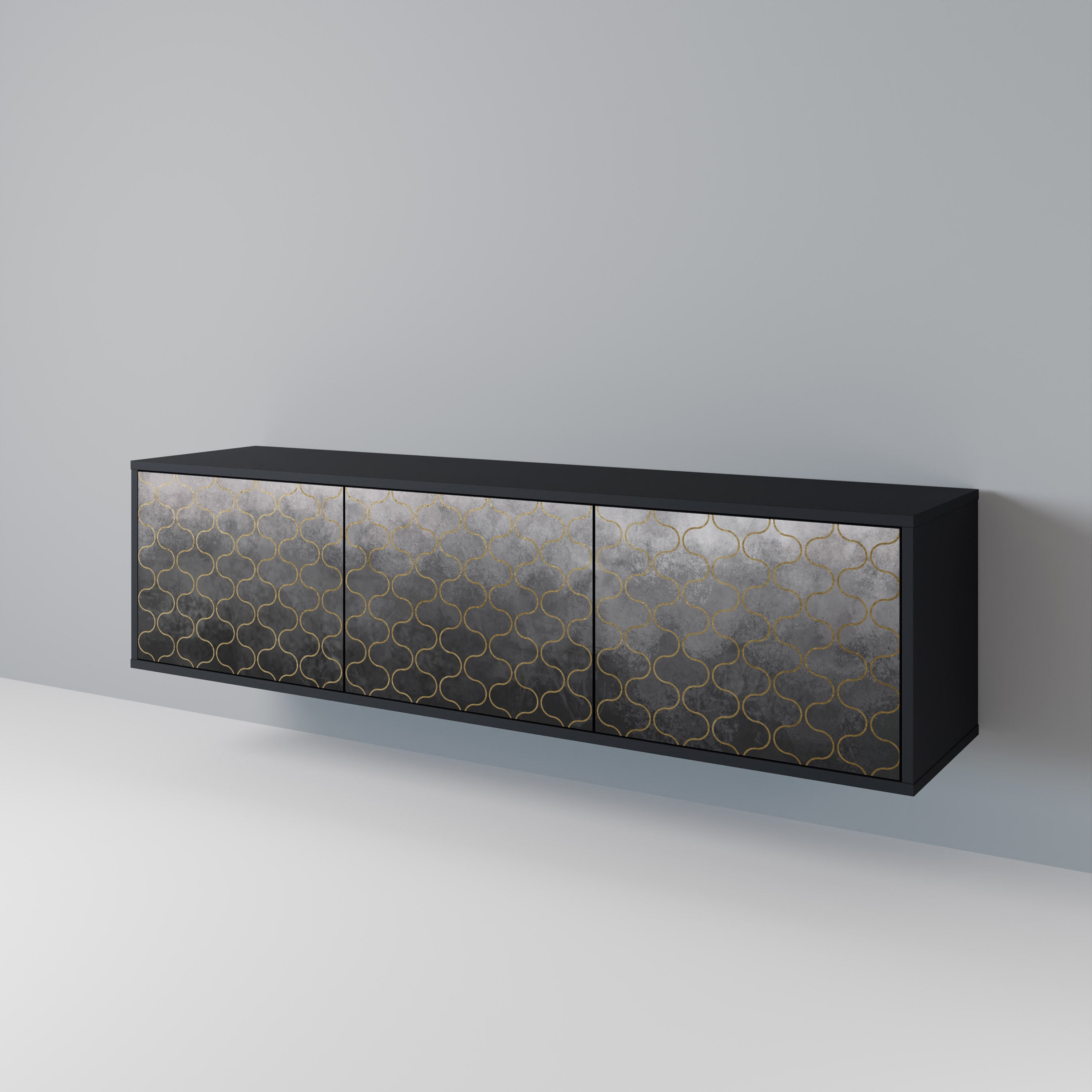 TESSELATED GRAYISH Třídveřový TV stolek