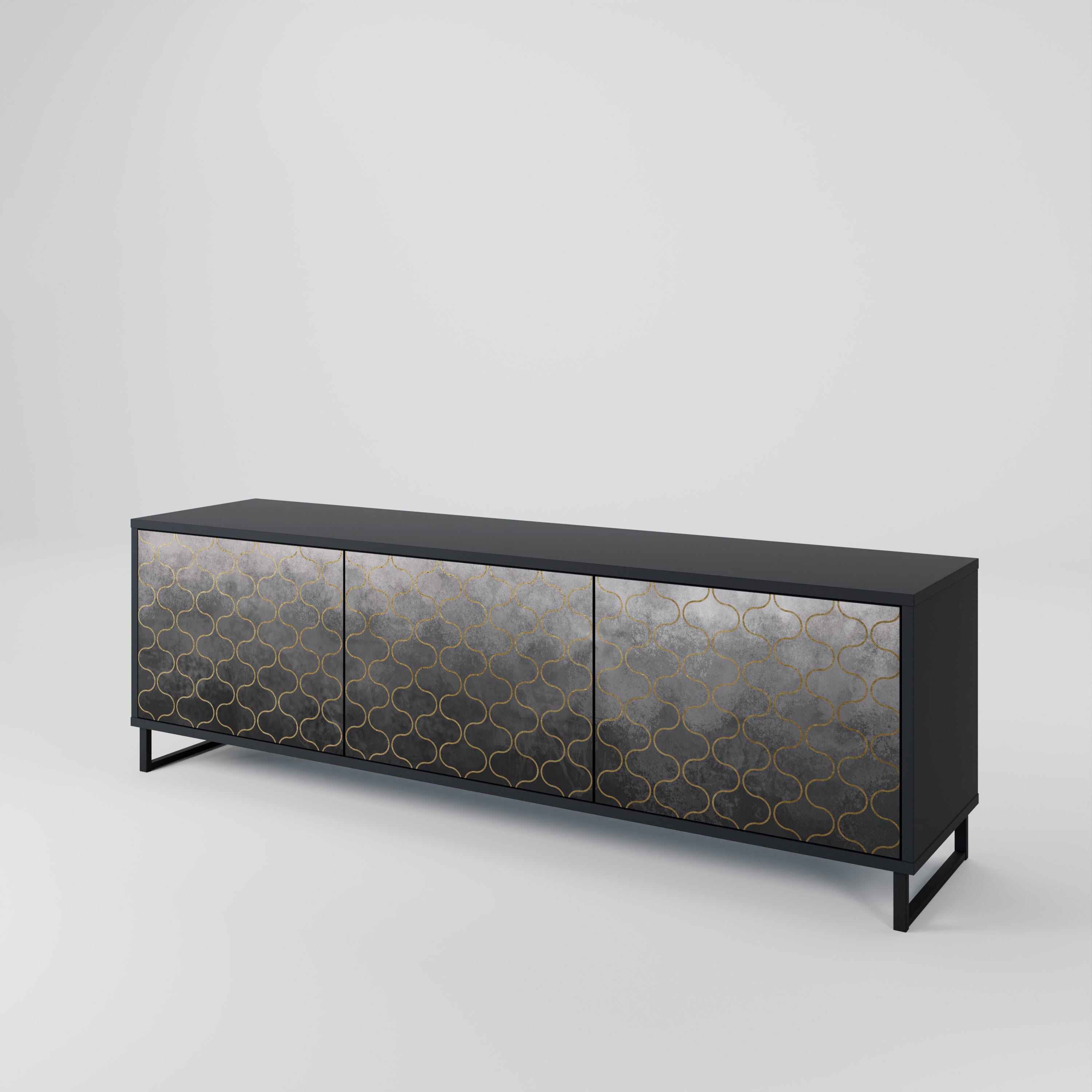 TESSELATED GRAYISH Třídveřový TV stolek