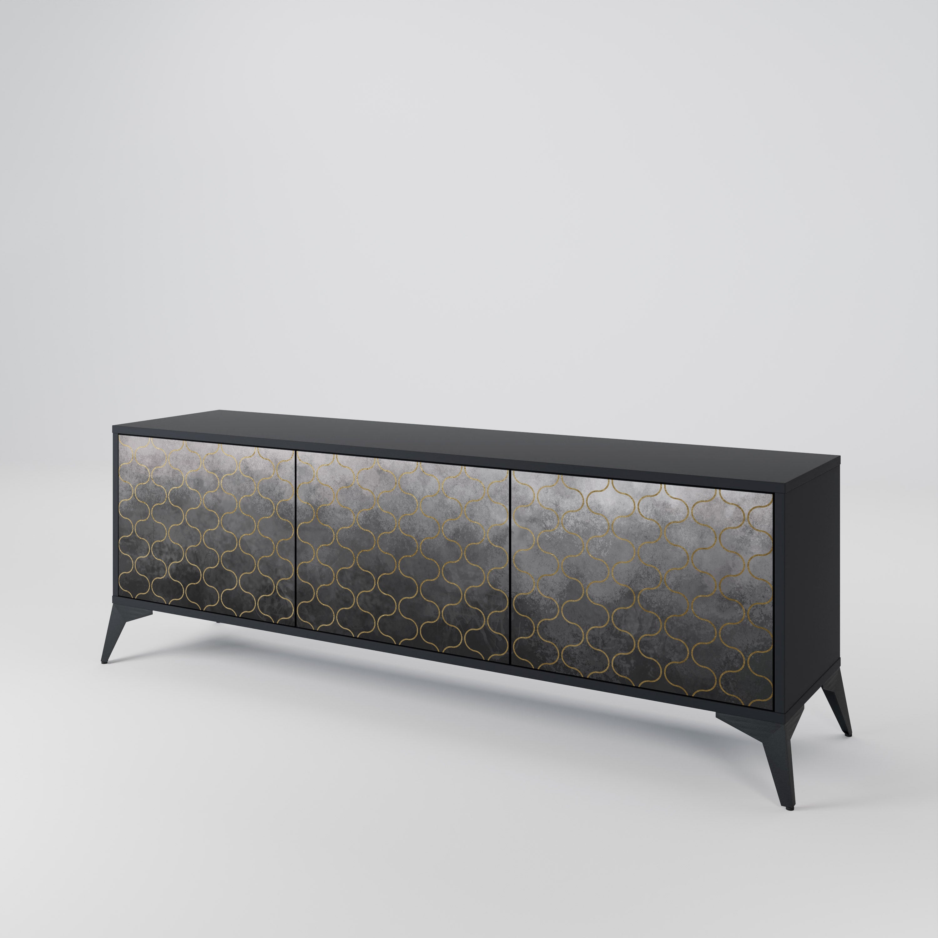 TESSELATED GRAYISH Třídveřový TV stolek