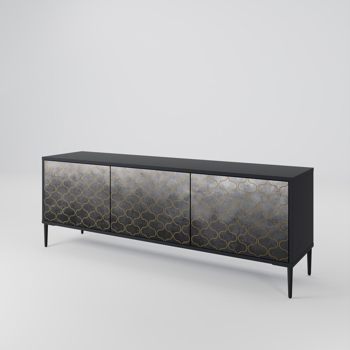 TESSELATED GRAYISH Třídveřový TV stolek
