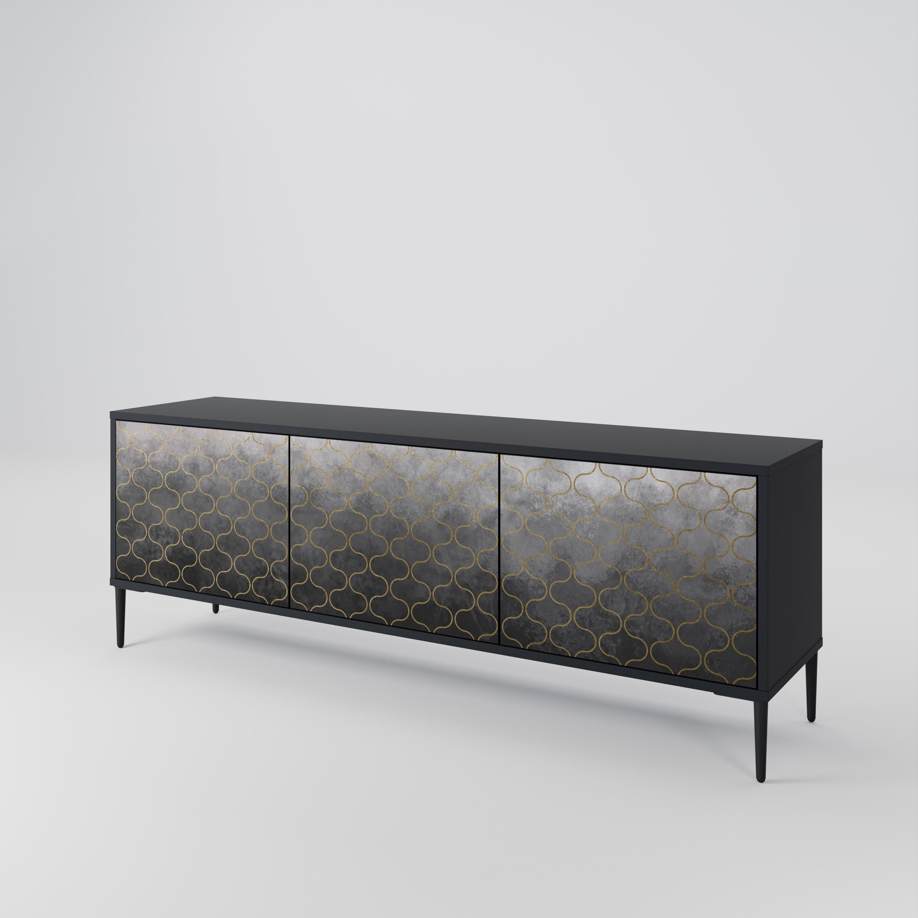 TESSELATED GRAYISH Třídveřový TV stolek