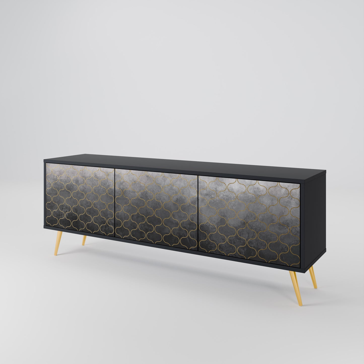 TESSELATED GRAYISH Třídveřový TV stolek