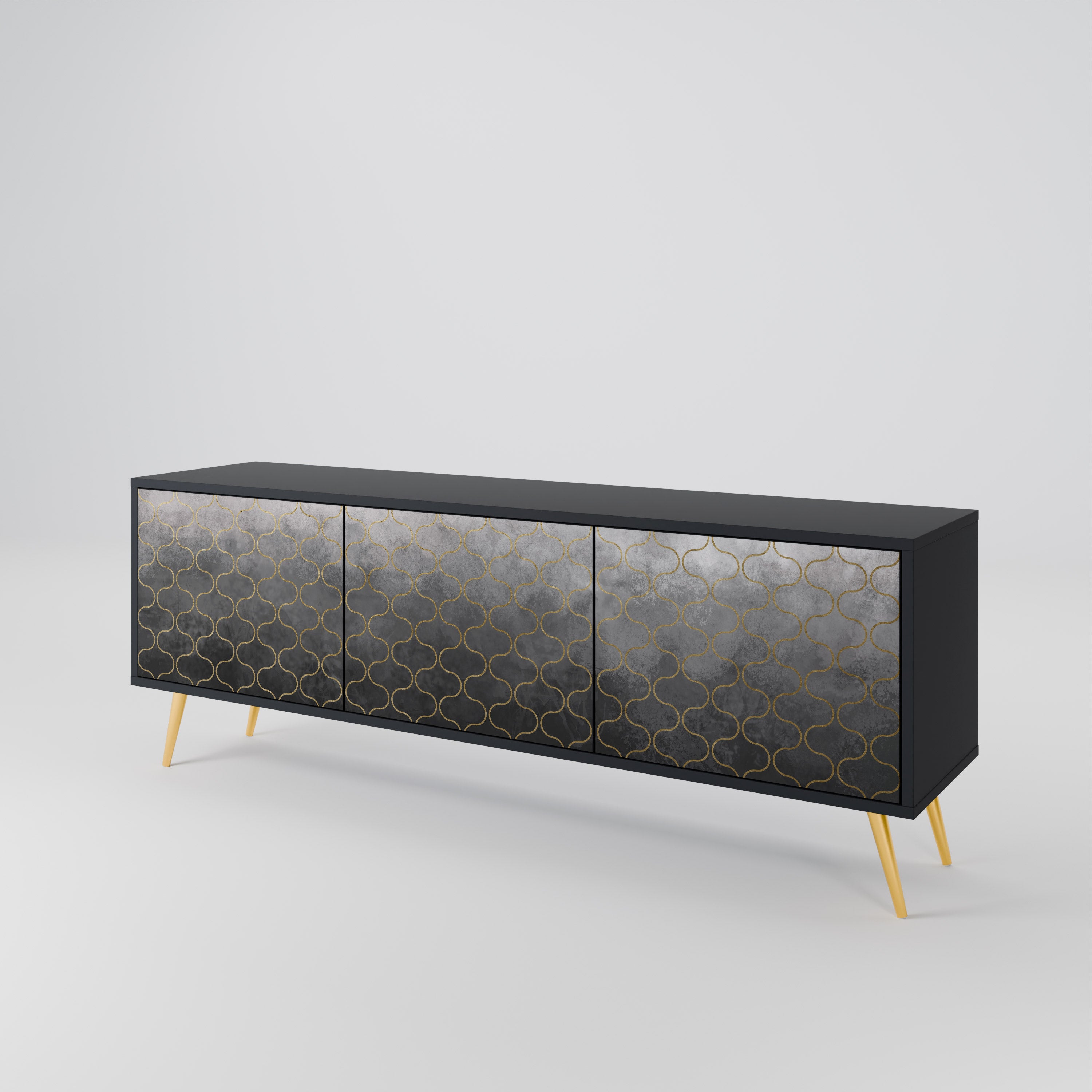 TESSELATED GRAYISH Třídveřový TV stolek