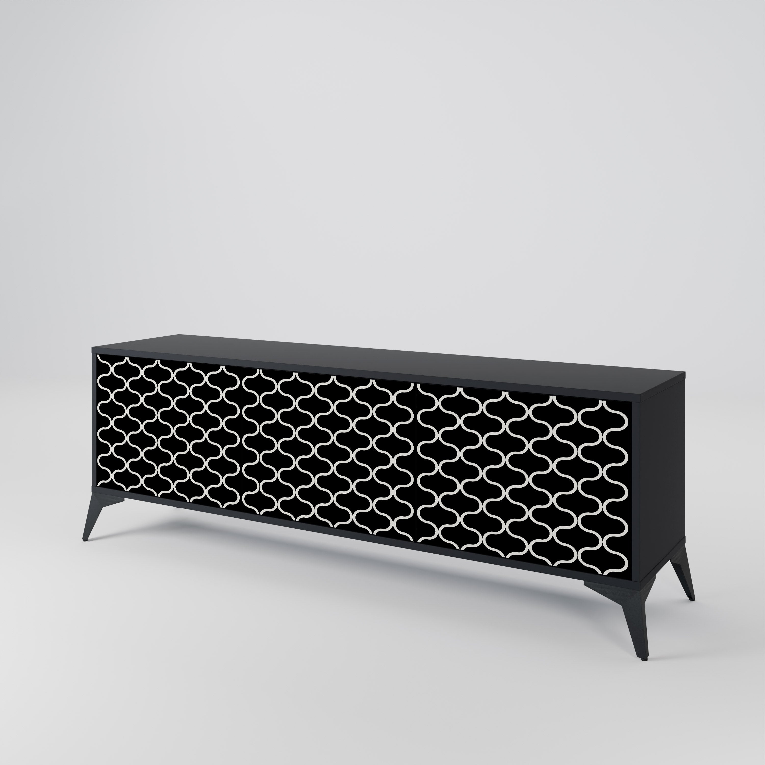 TESSELATED BLACKNESS Třídveřový TV stolek