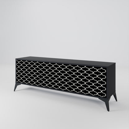 TESSELATED BLACKNESS Třídveřový TV stolek