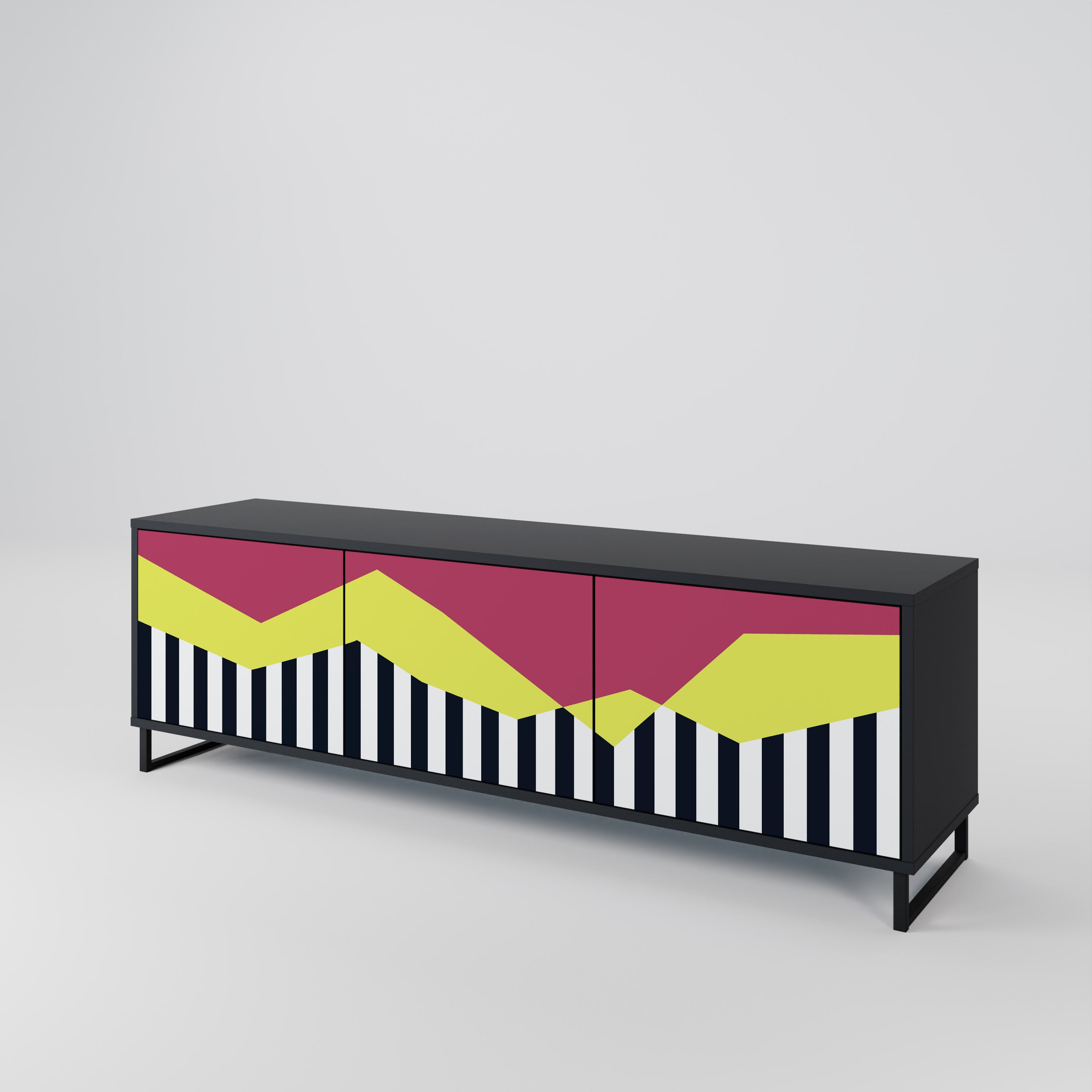 PIANO FANTASY Třídveřový TV stolek