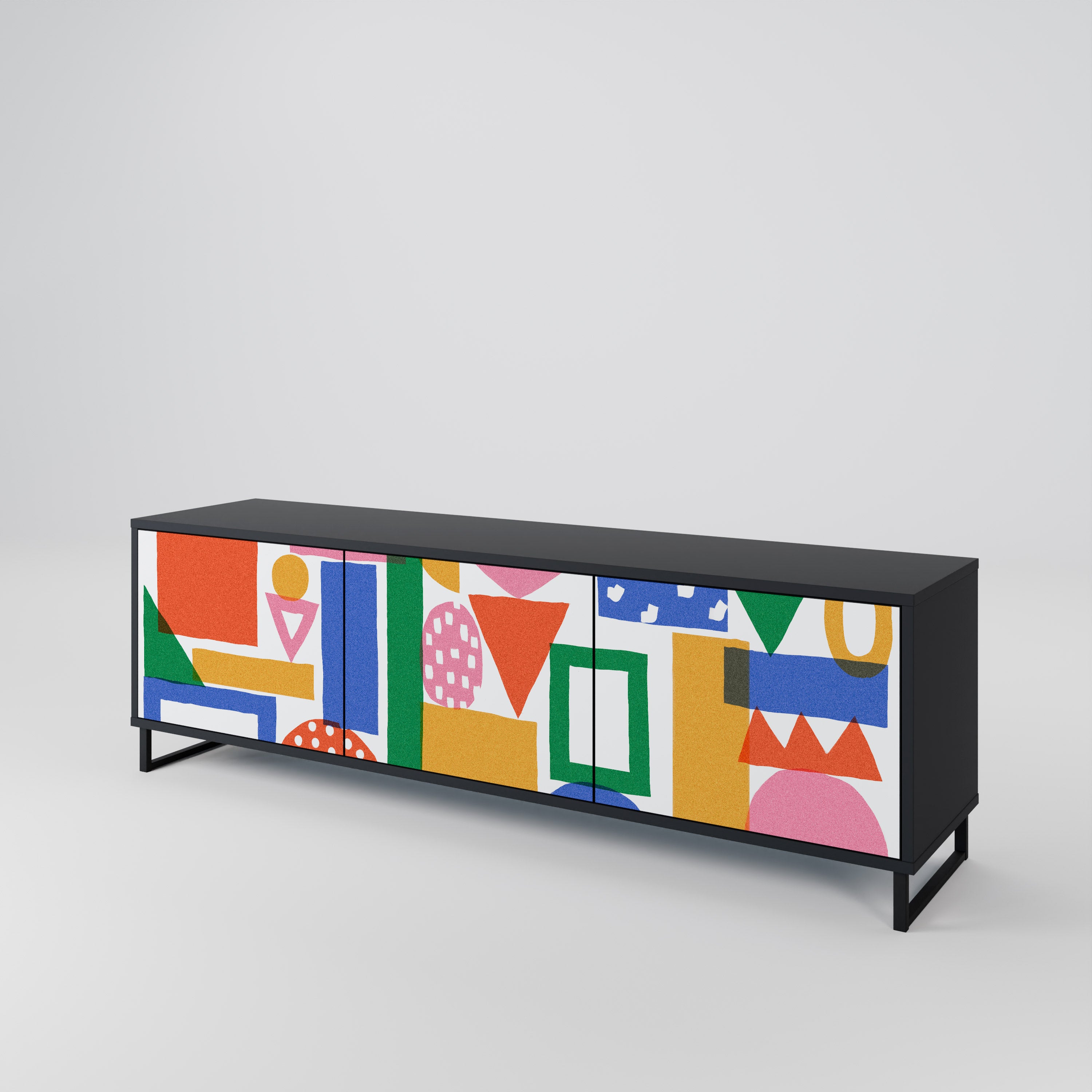 GEOMETRIC GLIMMER Třídveřový TV stolek