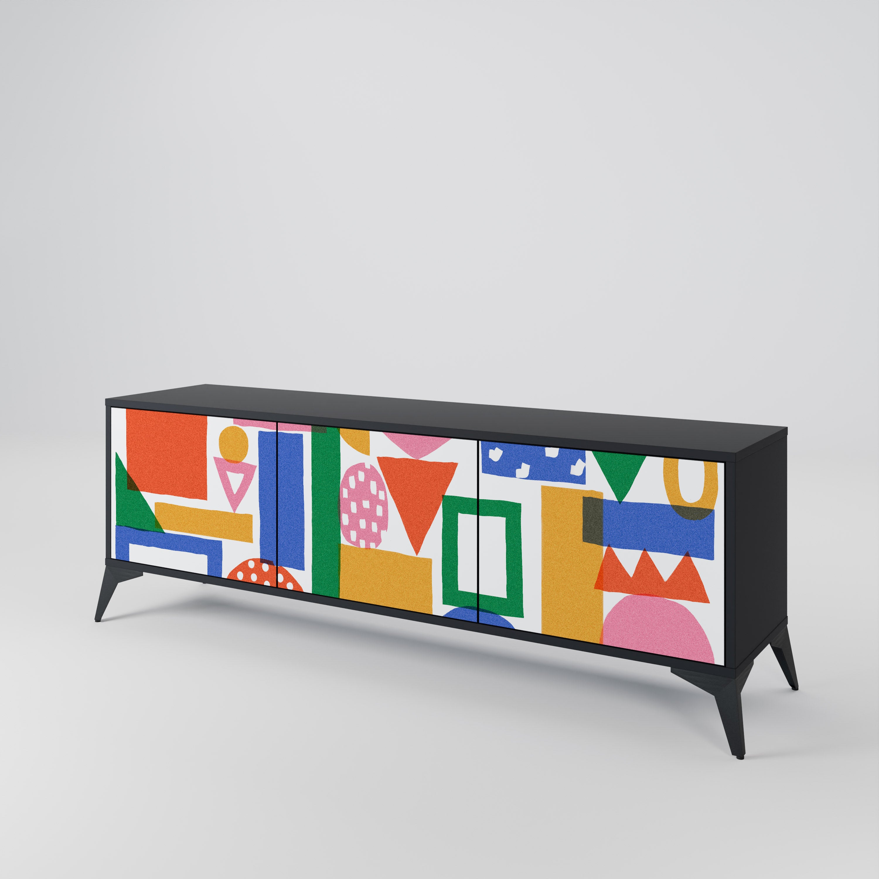 GEOMETRIC GLIMMER Třídveřový TV stolek
