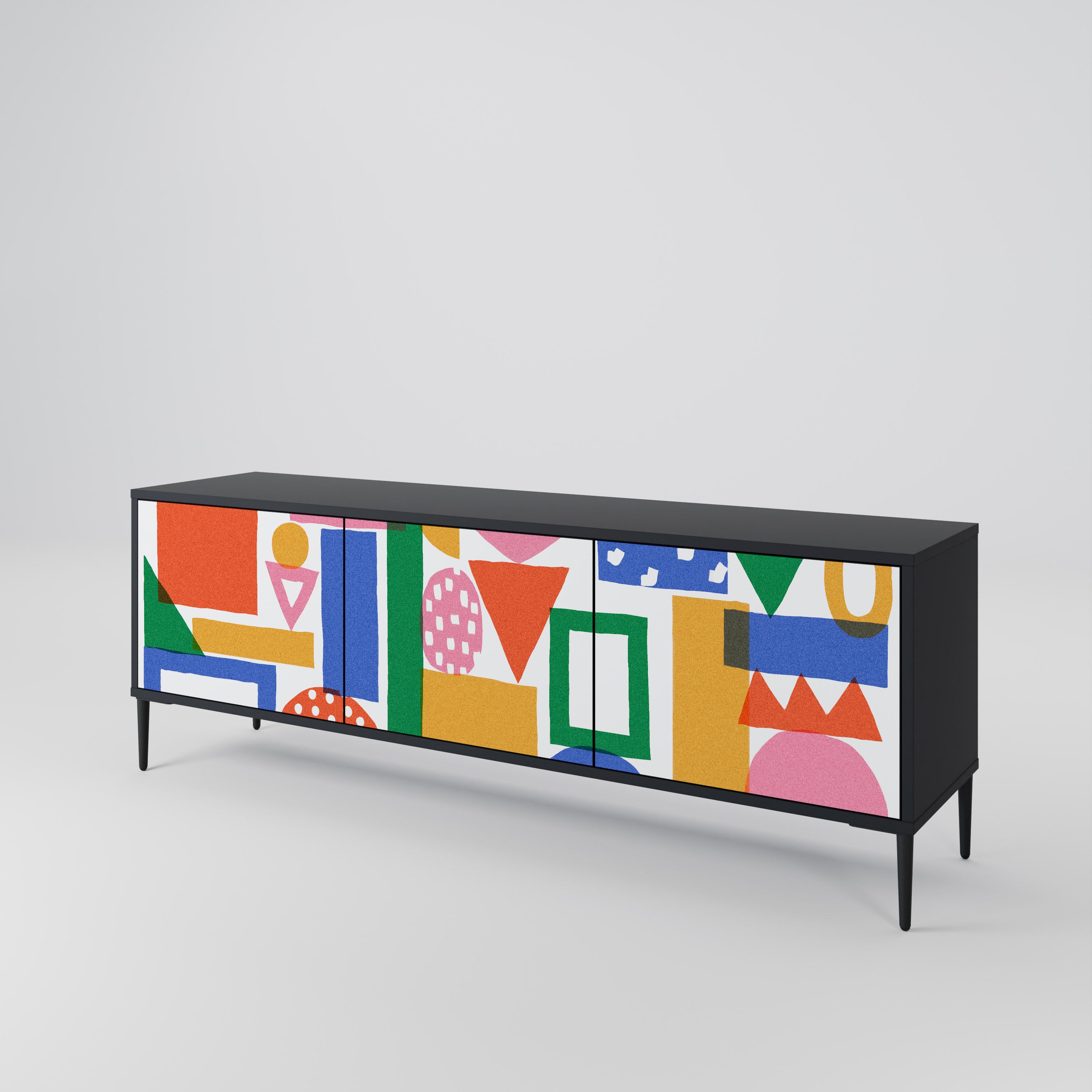 GEOMETRIC GLIMMER Třídveřový TV stolek