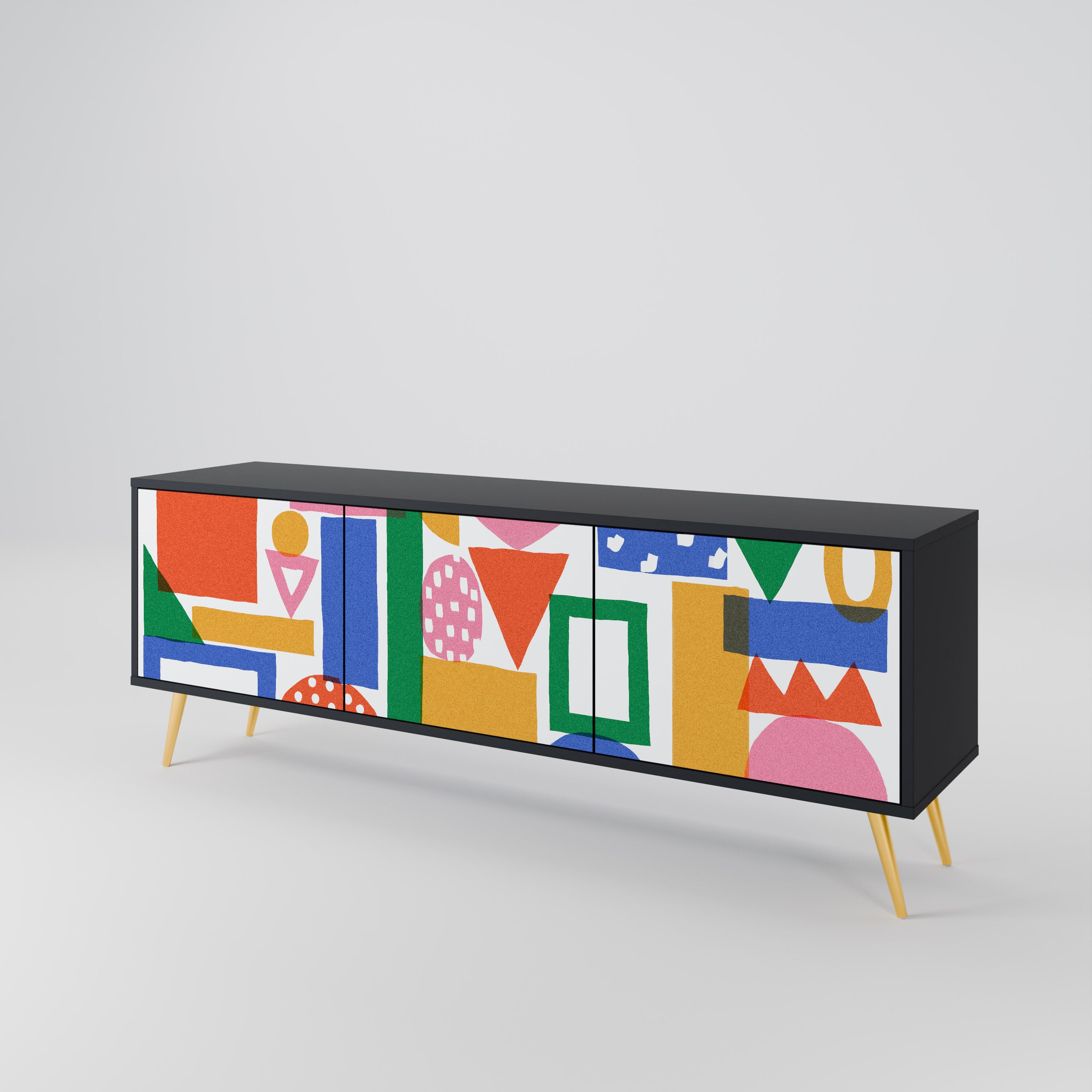 GEOMETRIC GLIMMER Třídveřový TV stolek