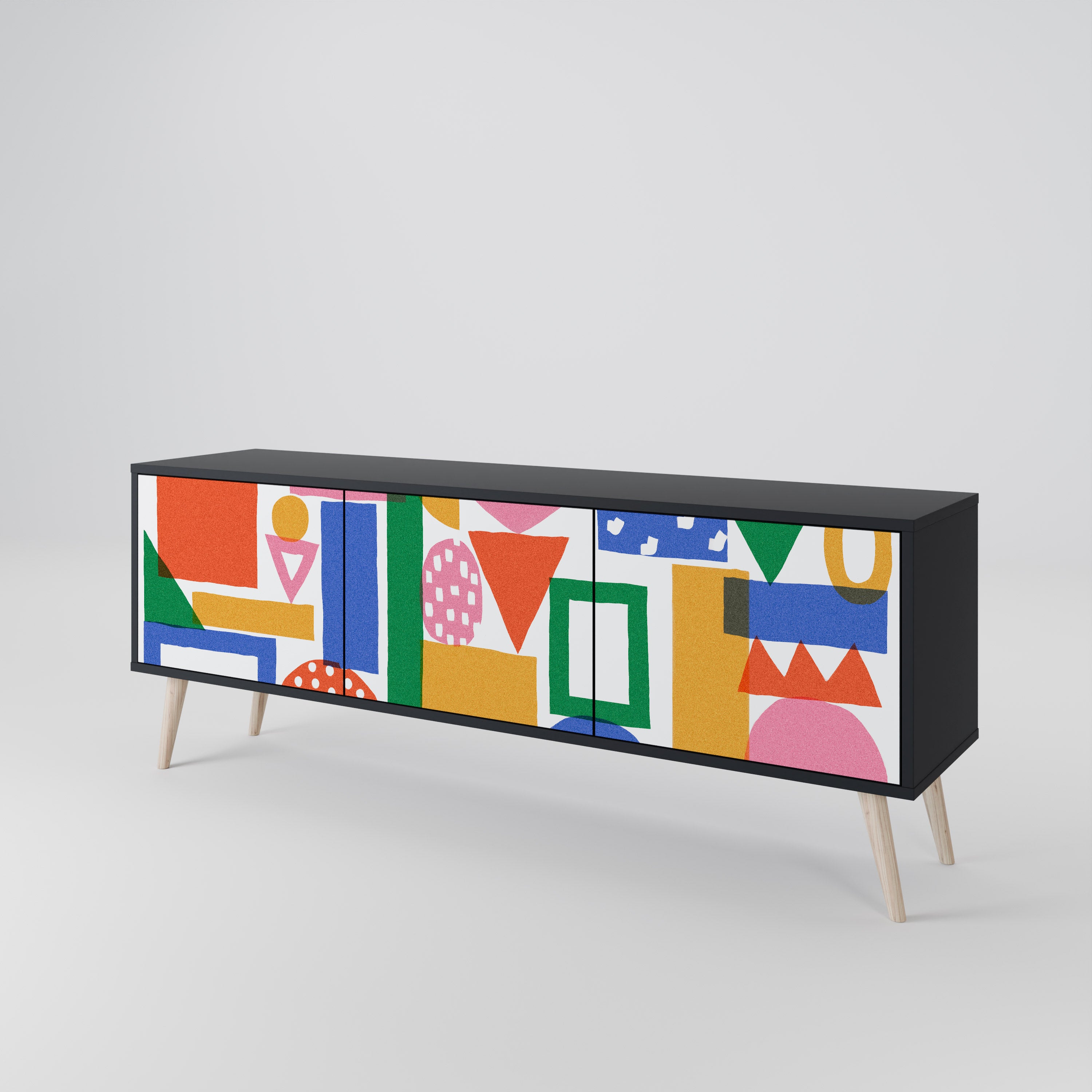 GEOMETRIC GLIMMER Třídveřový TV stolek