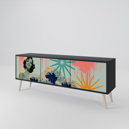 KANAGAWA BEAUTY Třídveřový TV stolek