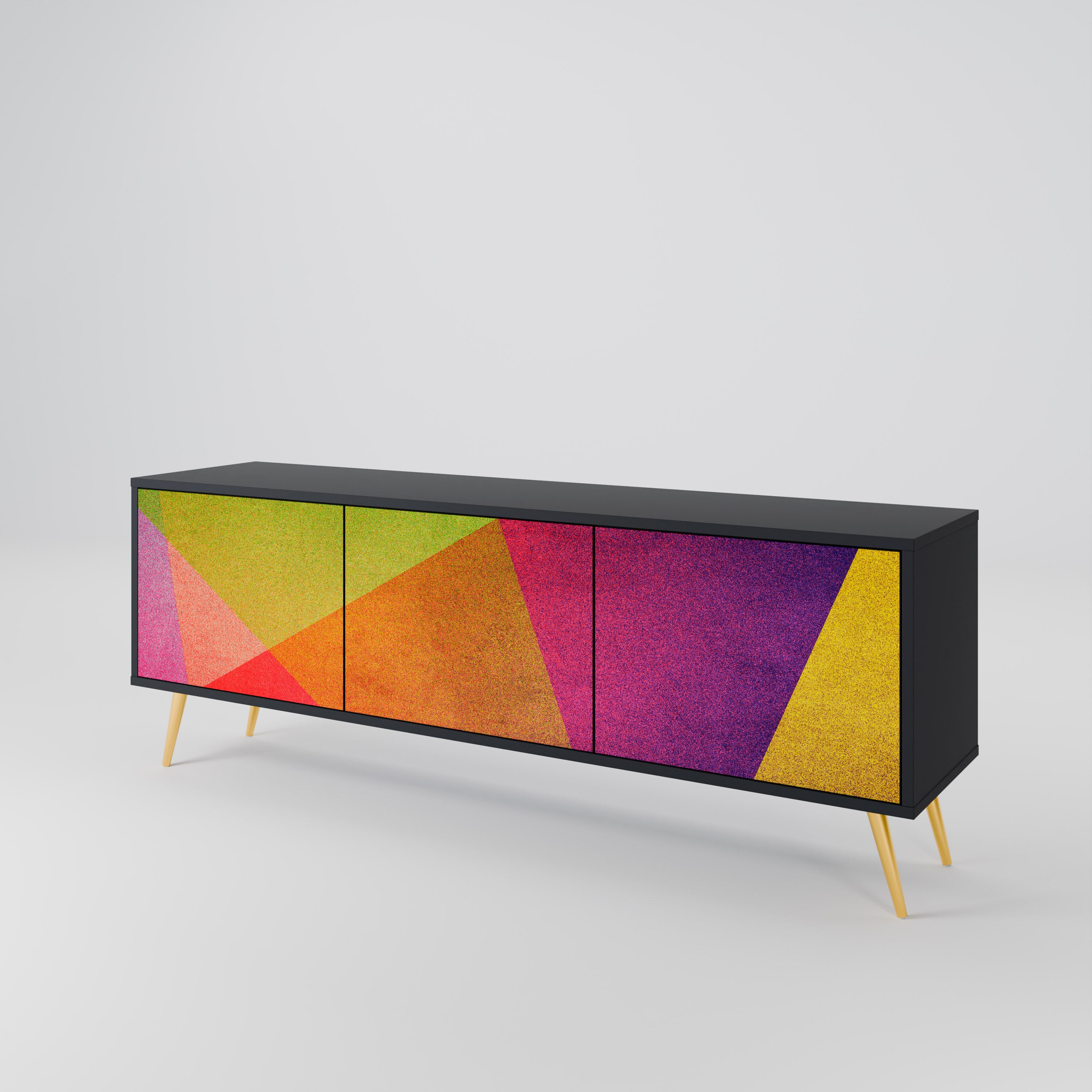 VIVID GEOMETRY Třídveřový TV stolek