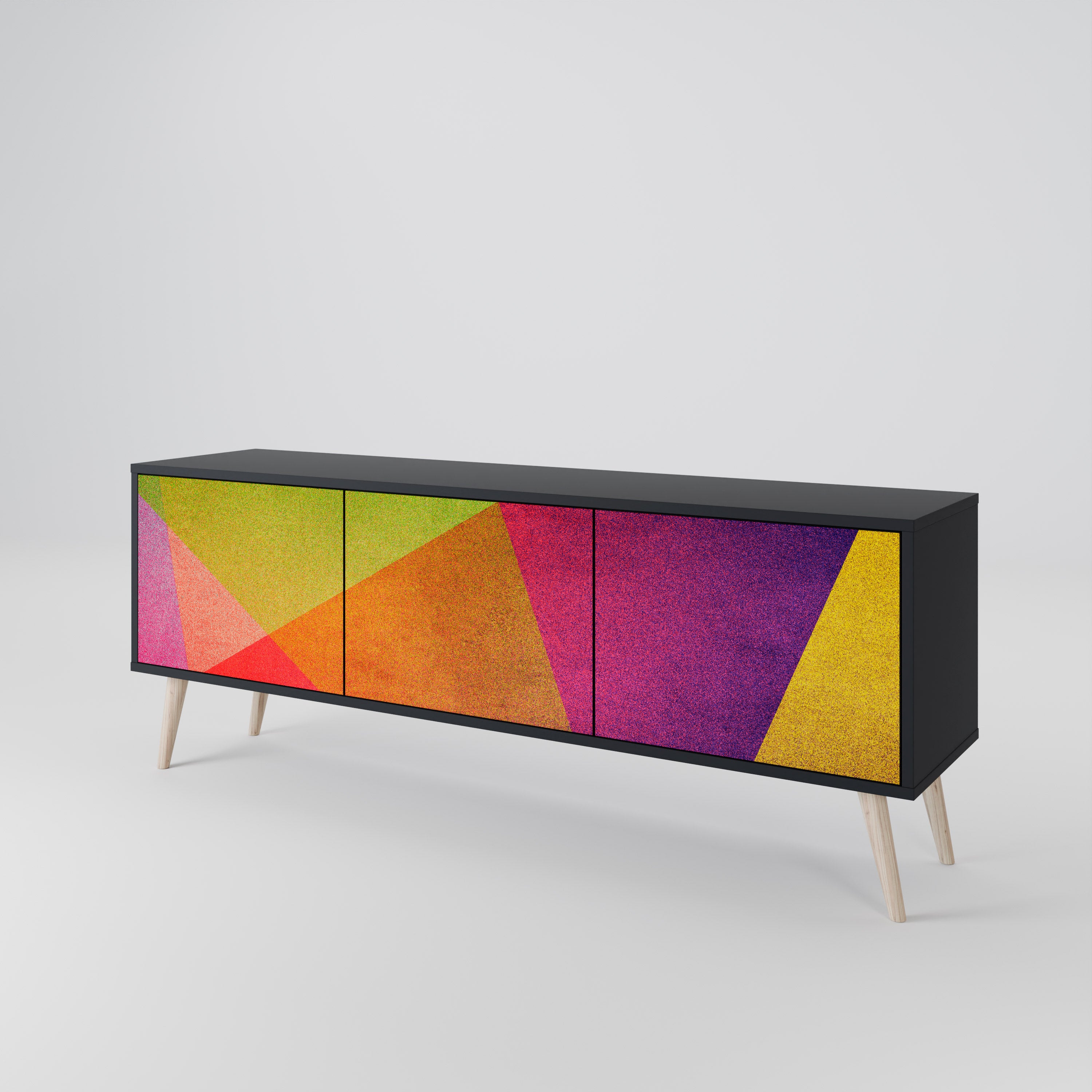 VIVID GEOMETRY Třídveřový TV stolek