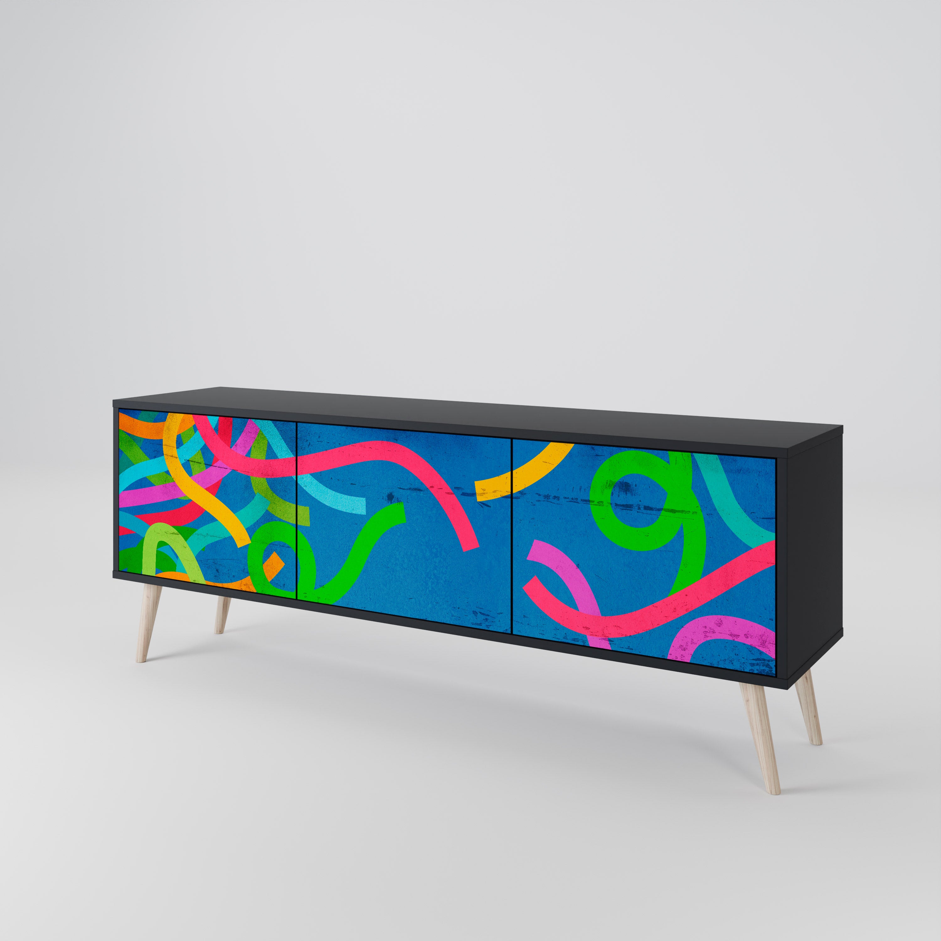 STREAMER TANGLE Třídveřový TV stolek