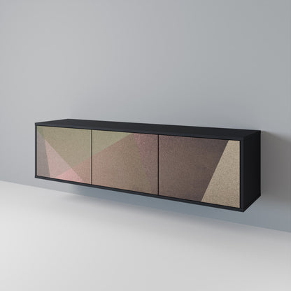 BEIGE GEOMETRY Třídveřový TV stolek