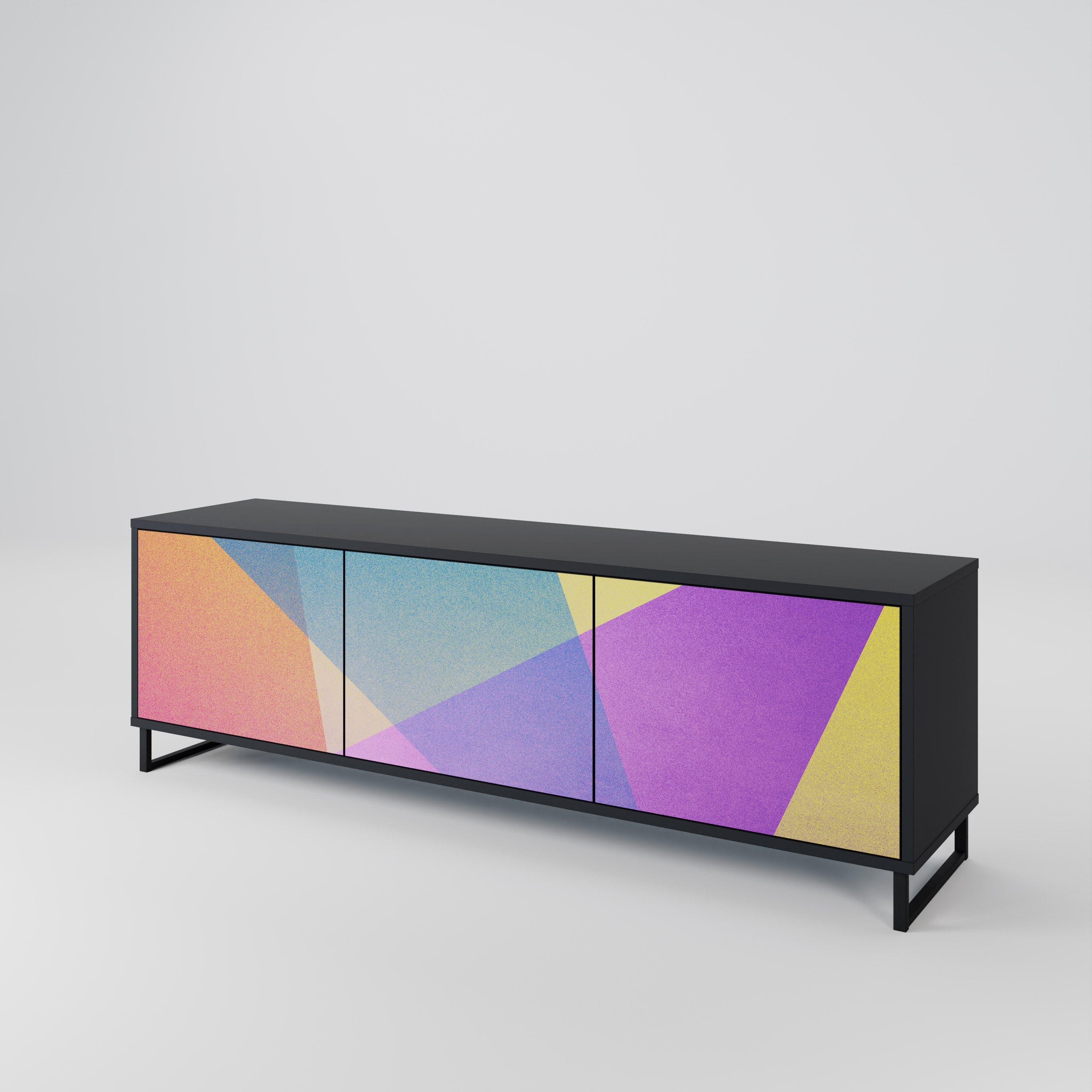 BRIGHT GEOMETRY Třídveřový TV stolek