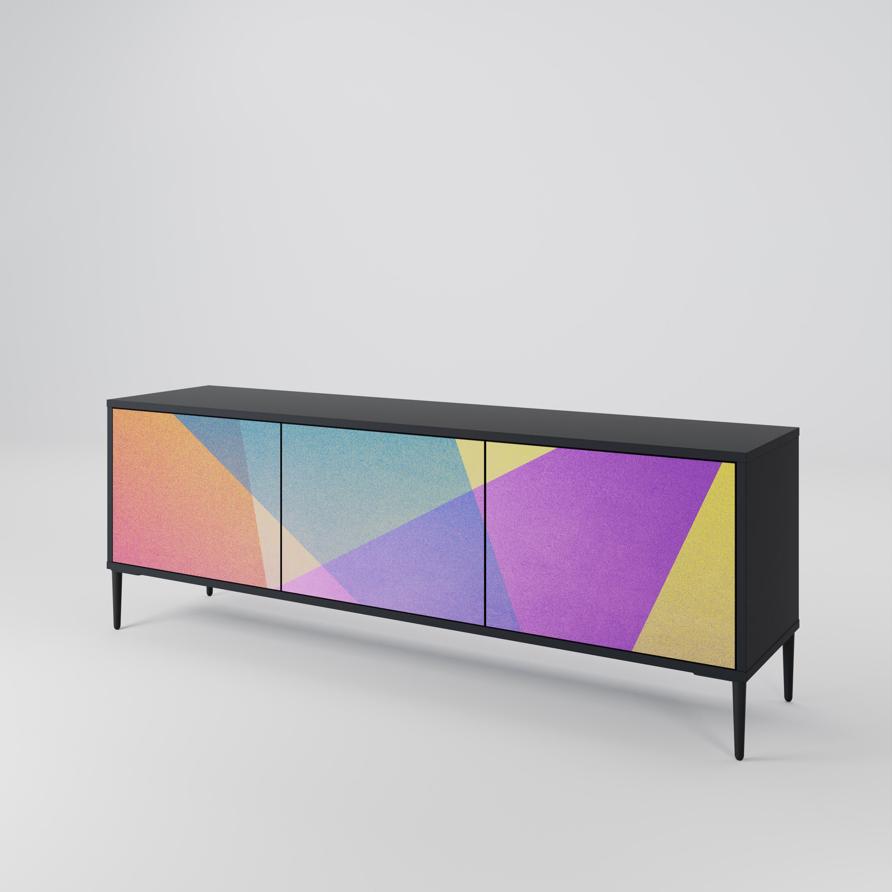 BRIGHT GEOMETRY Třídveřový TV stolek