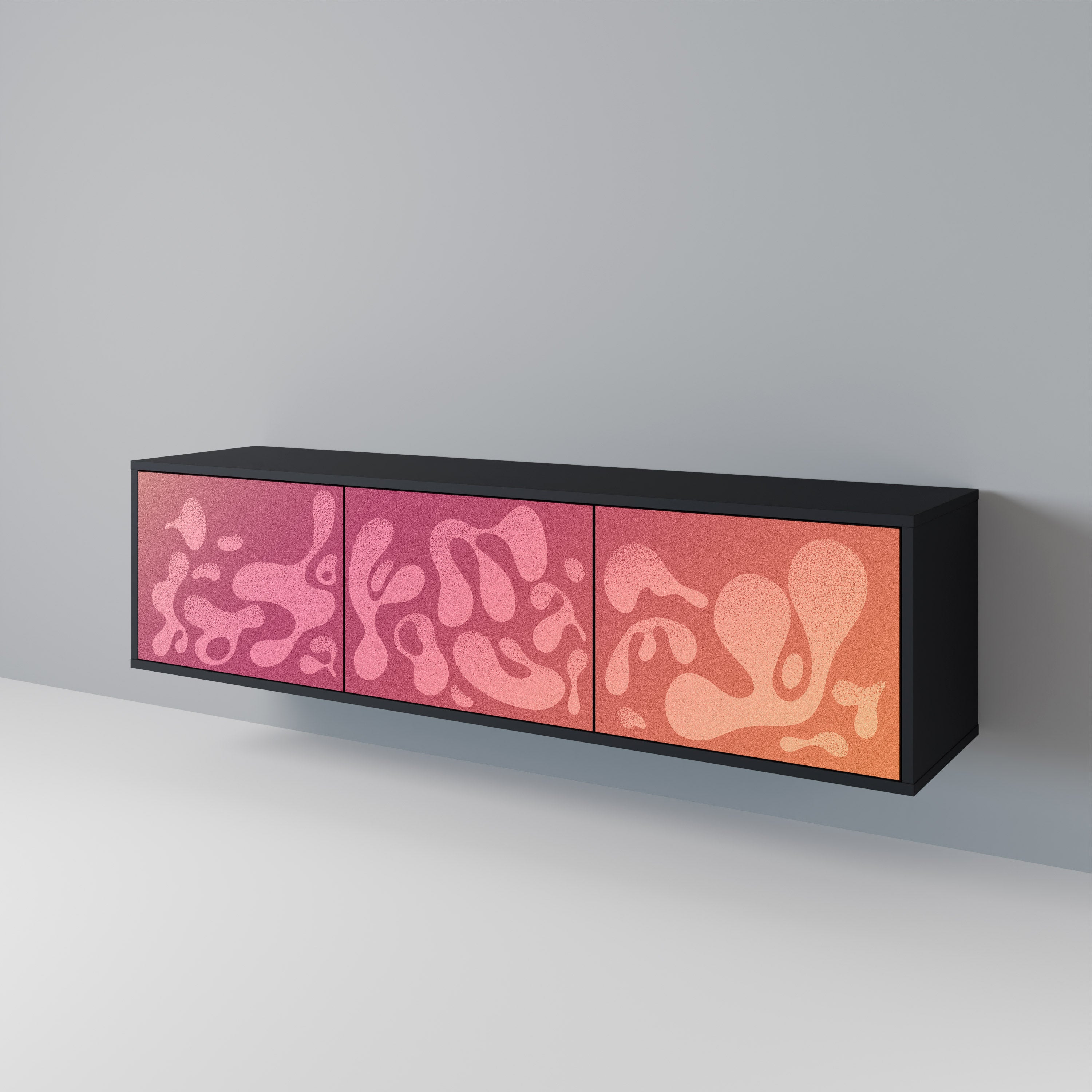 IRREGULAR PINK Třídveřový TV stolek