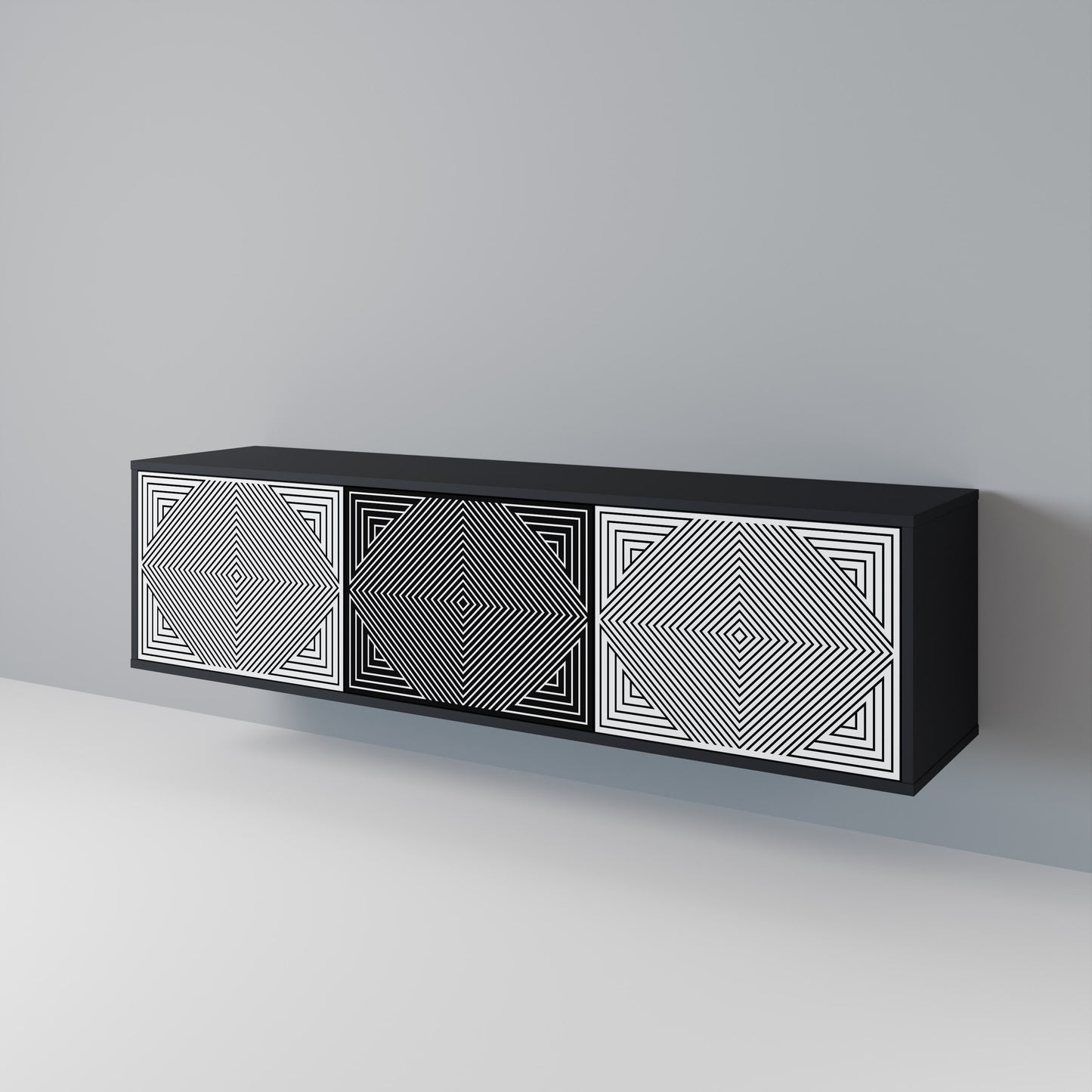 POLYGON ILLUSION Třídveřový TV stolek