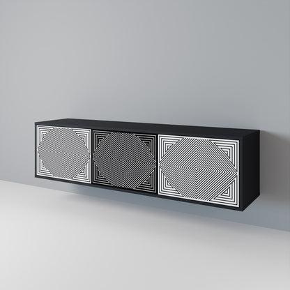POLYGON ILLUSION Třídveřový TV stolek