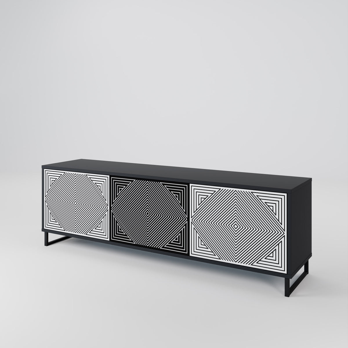 POLYGON ILLUSION Třídveřový TV stolek