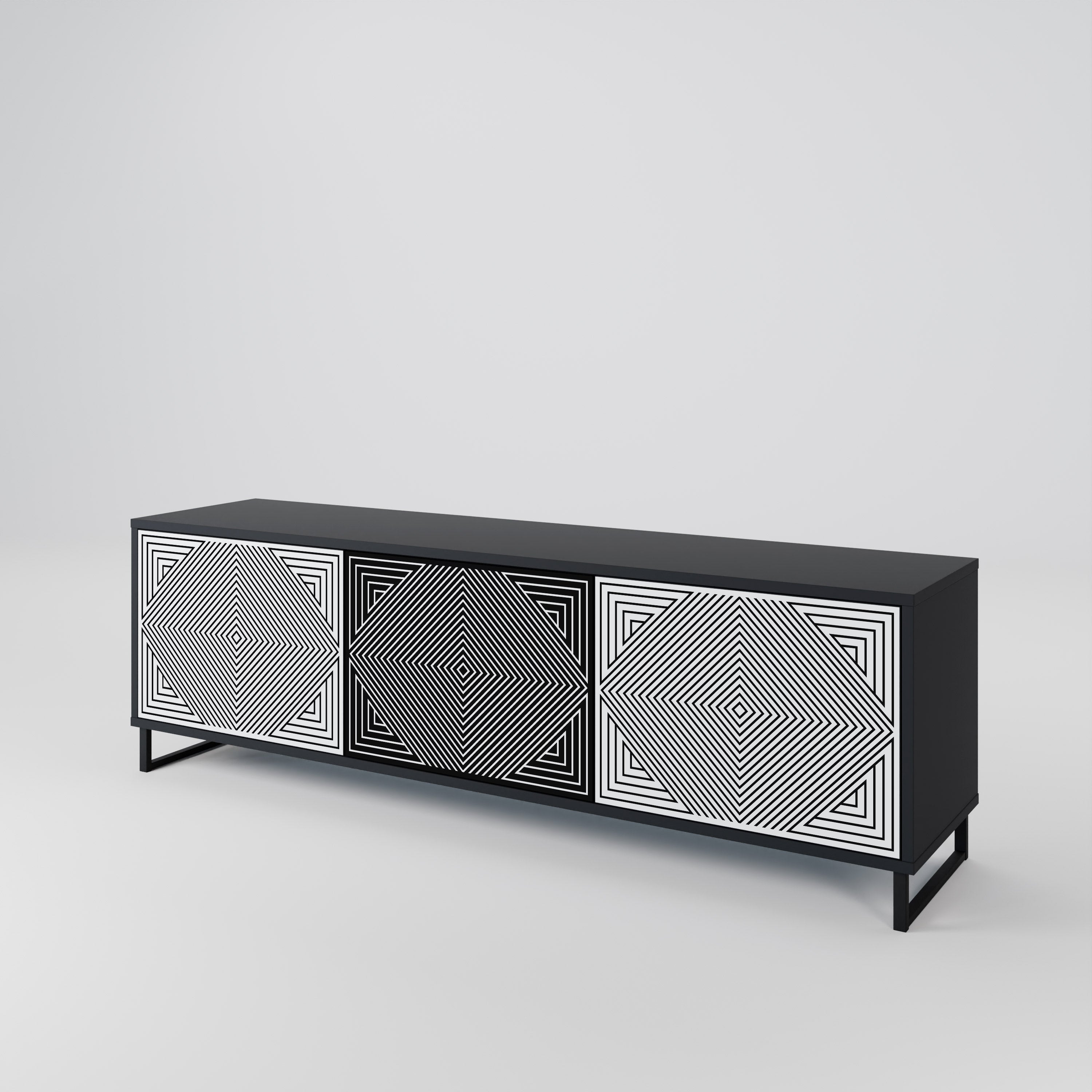 POLYGON ILLUSION Třídveřový TV stolek